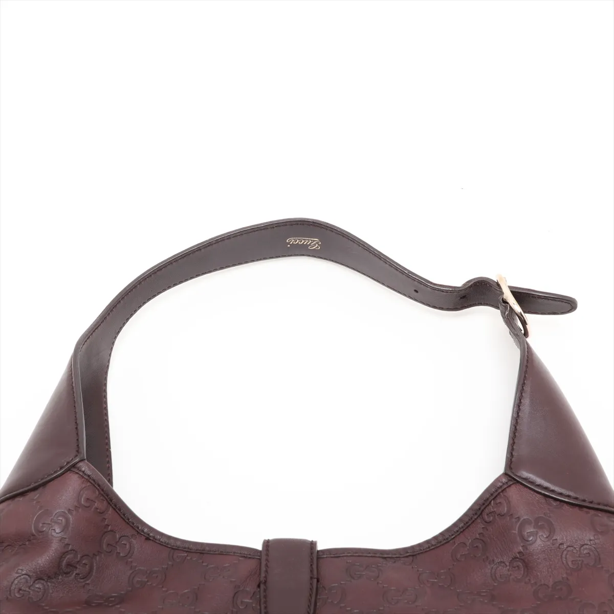 Guccissima Jackie Leather Shoulder Bag, Brown, 153029 — view 6
