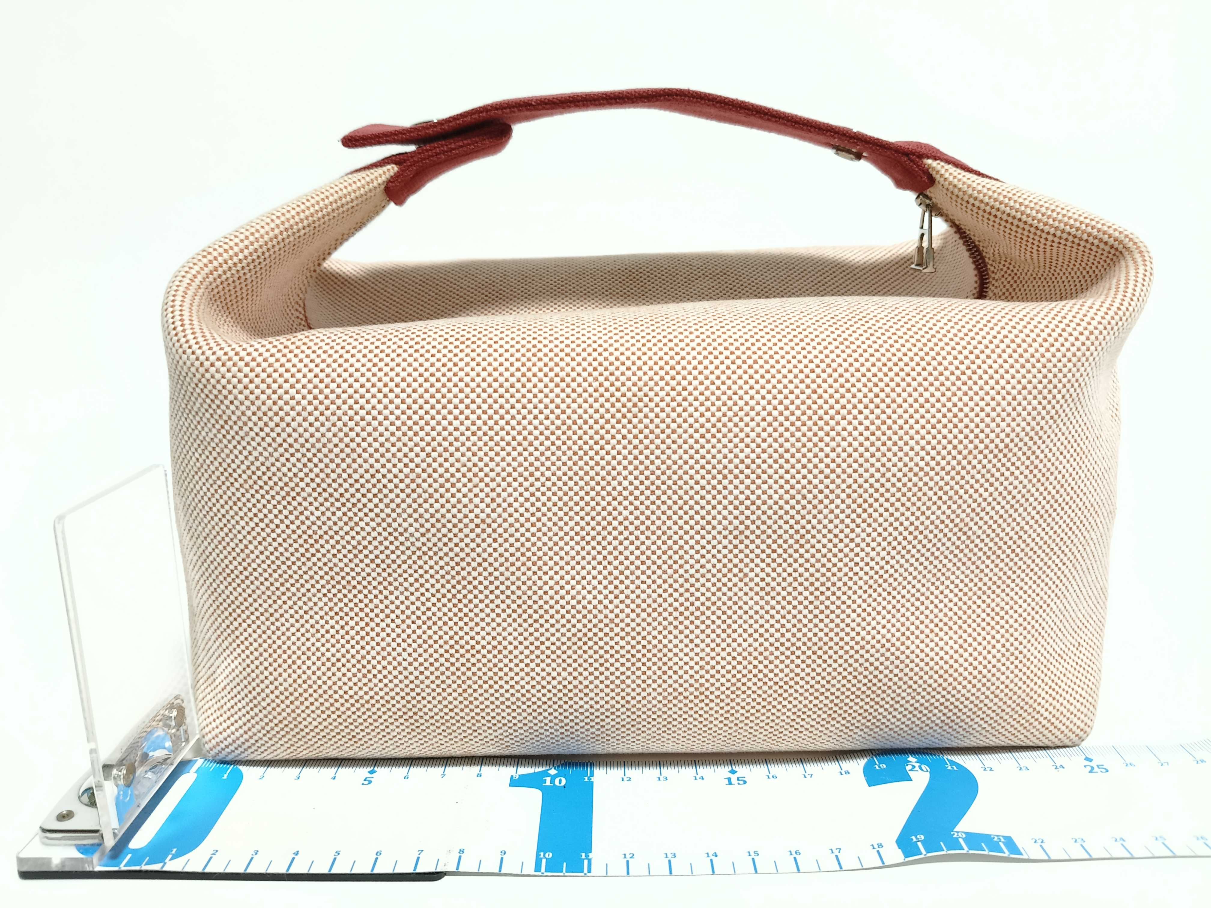 ID- Brid A Red GM canvas Beige x Red Silver Metal fittings cabriolet handbag — view 2