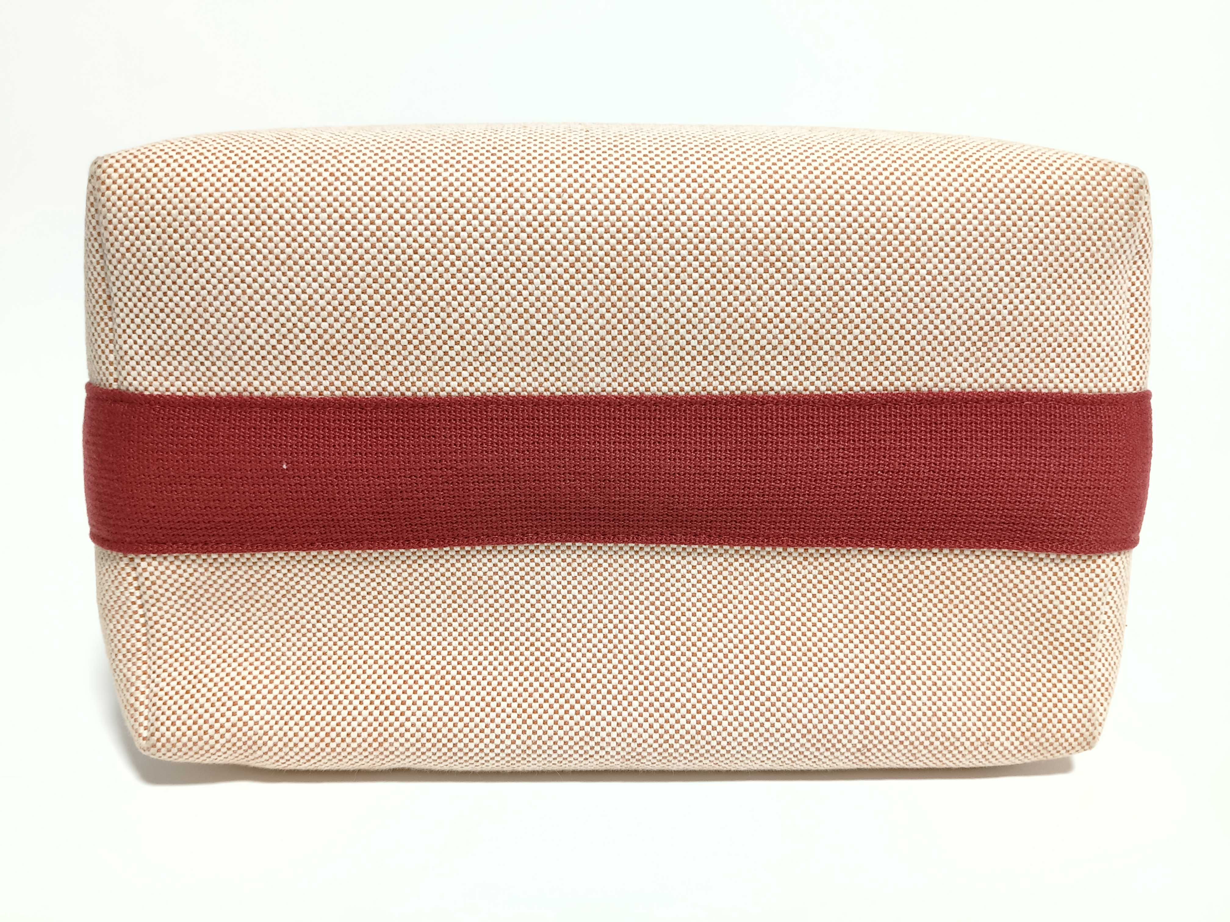 ID- Brid A Red GM canvas Beige x Red Silver Metal fittings cabriolet handbag — view 8