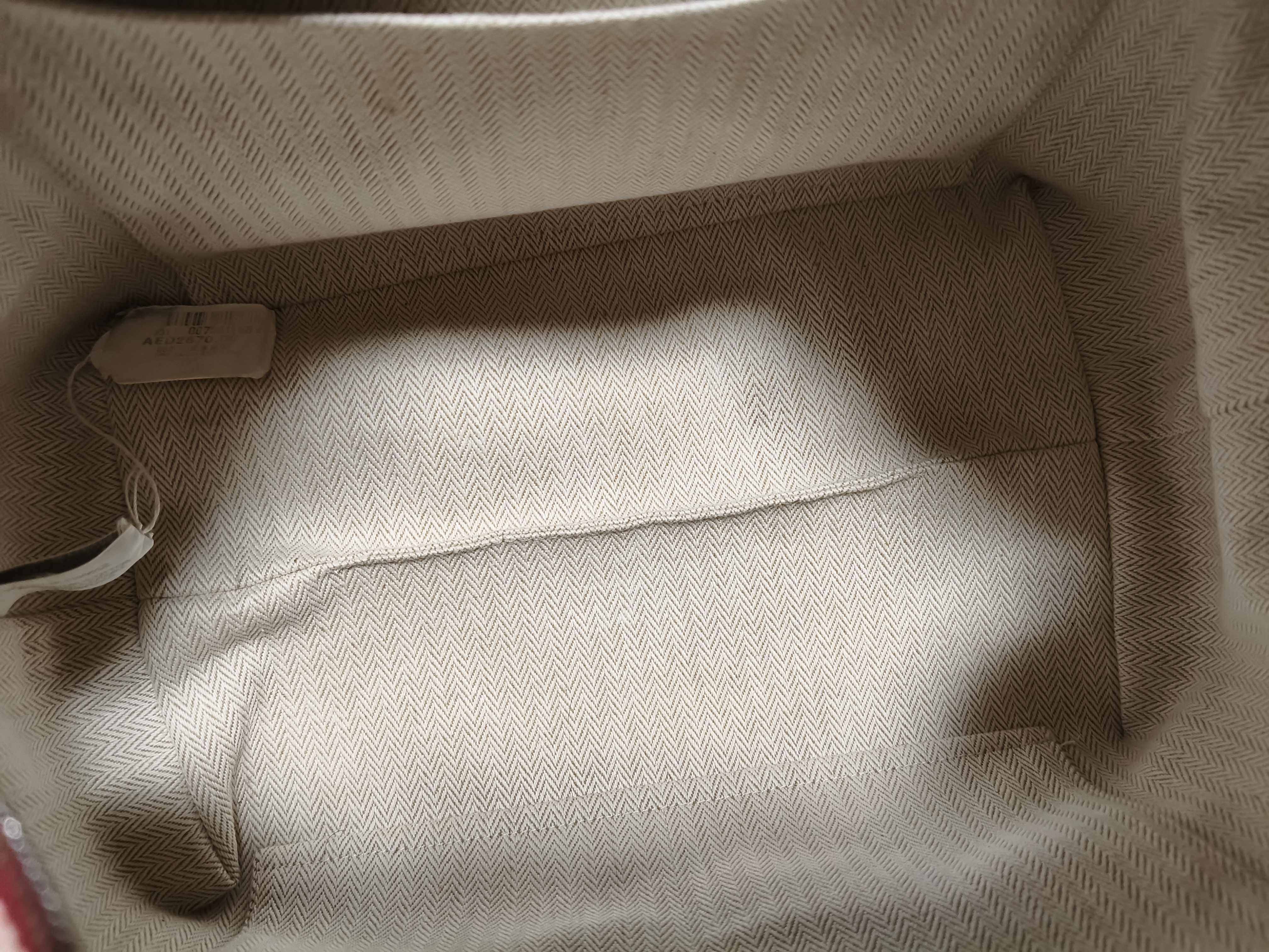 ID- Brid A Red GM canvas Beige x Red Silver Metal fittings cabriolet handbag — view 10