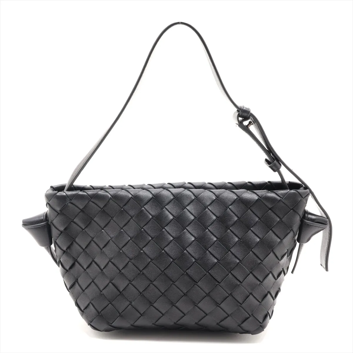Intrecciato Thai Leather Shoulder Bag, Black