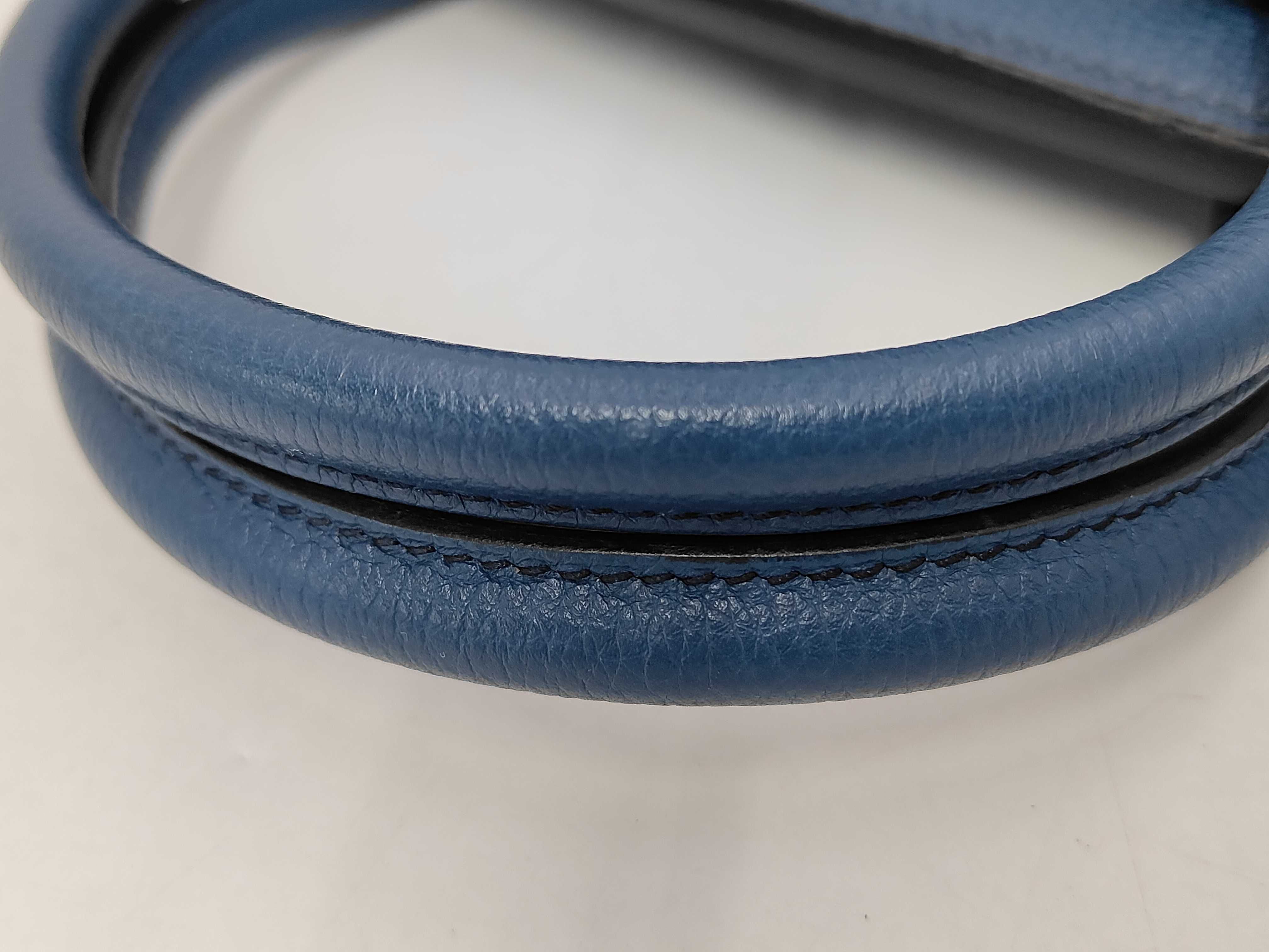 Birkin 35, blue, silver hardware, M stamp, handbag — view 5