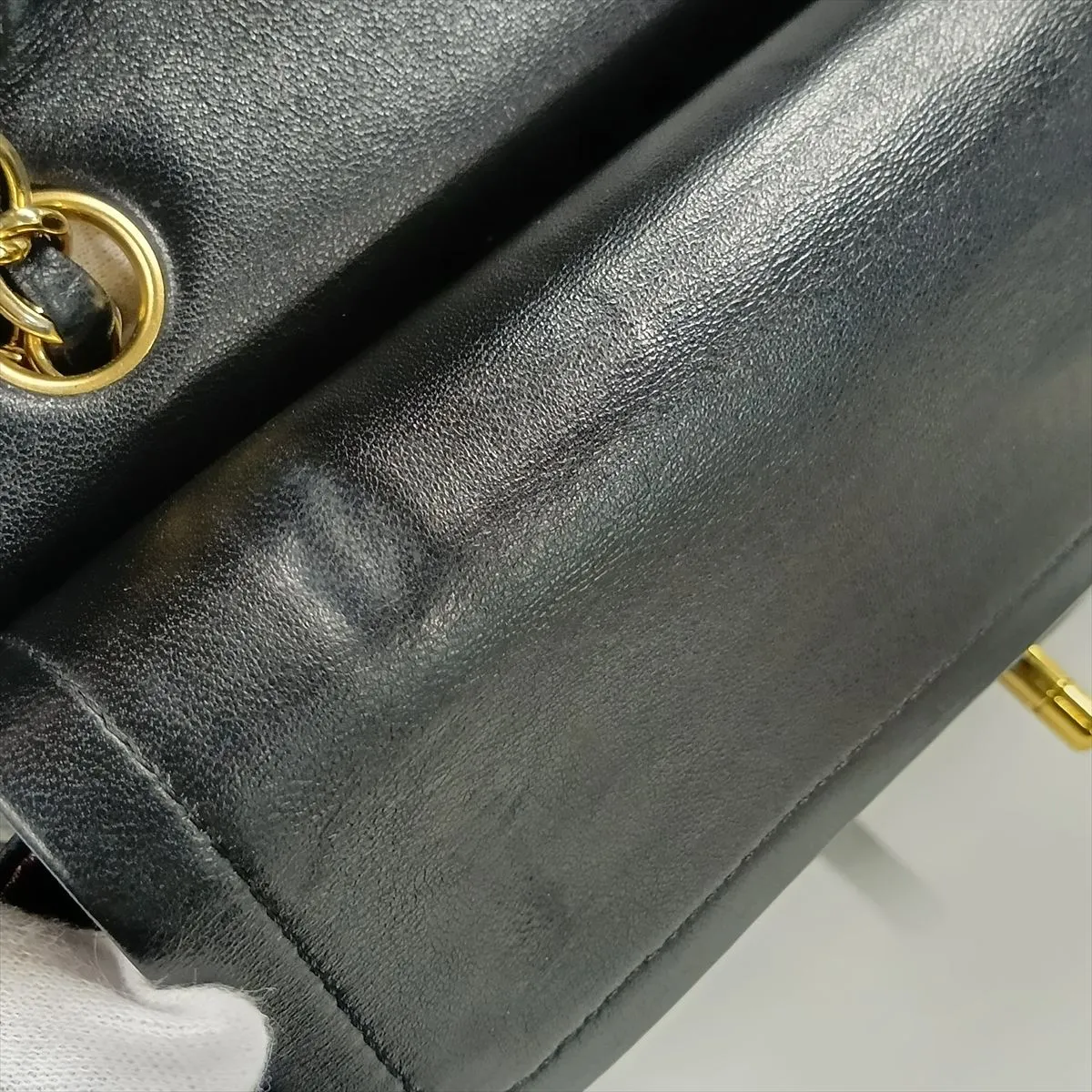 [Individually packaged] Chanel Matelassé 25 Lambskin Double Flap Double Chain Bag, Black with Gold Hardware, 12614546, Series 12, A01112 — view 11