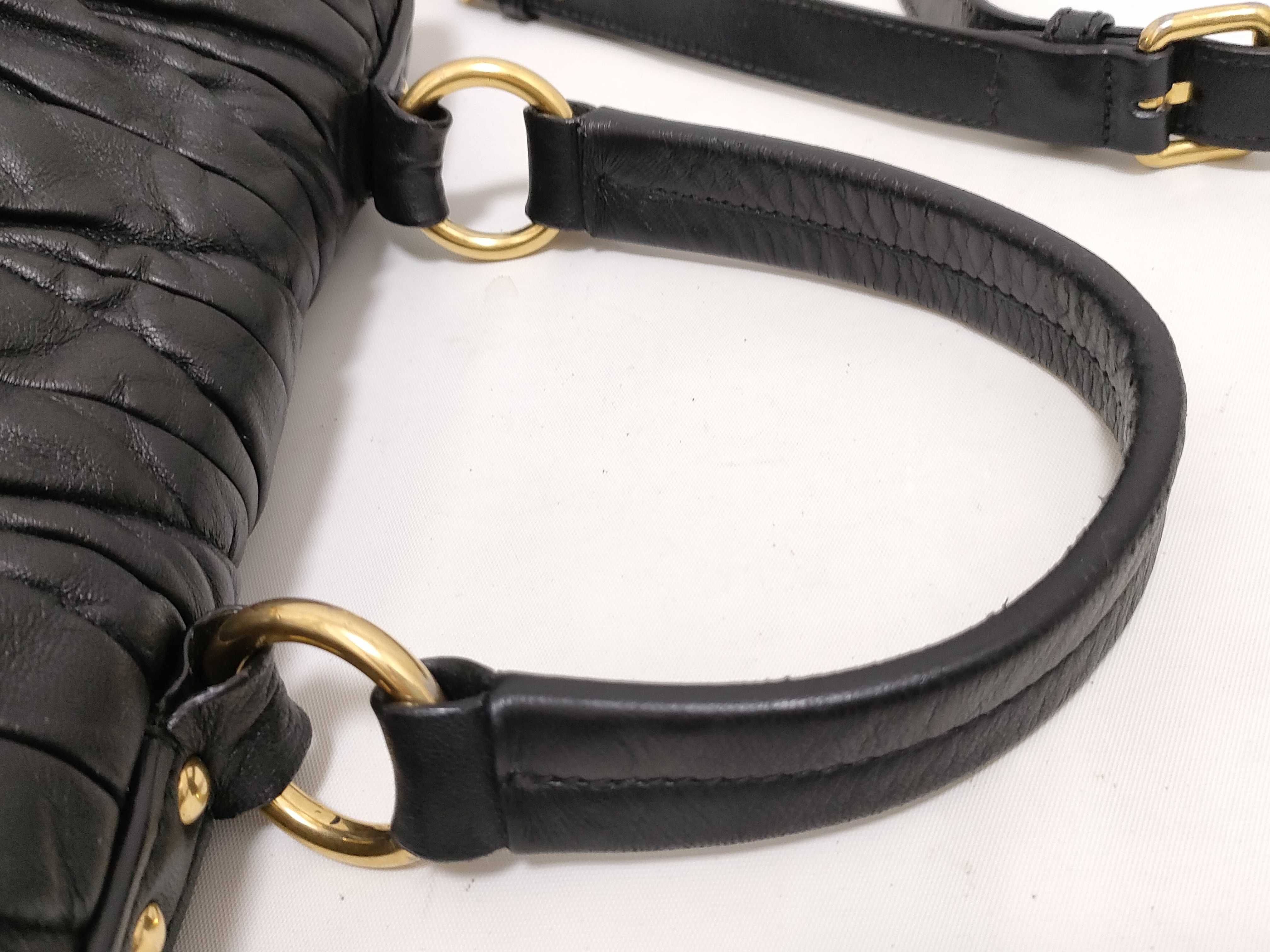 Matelassé Leather Handbag Shoulder Bag Black Serial Handbag — view 3
