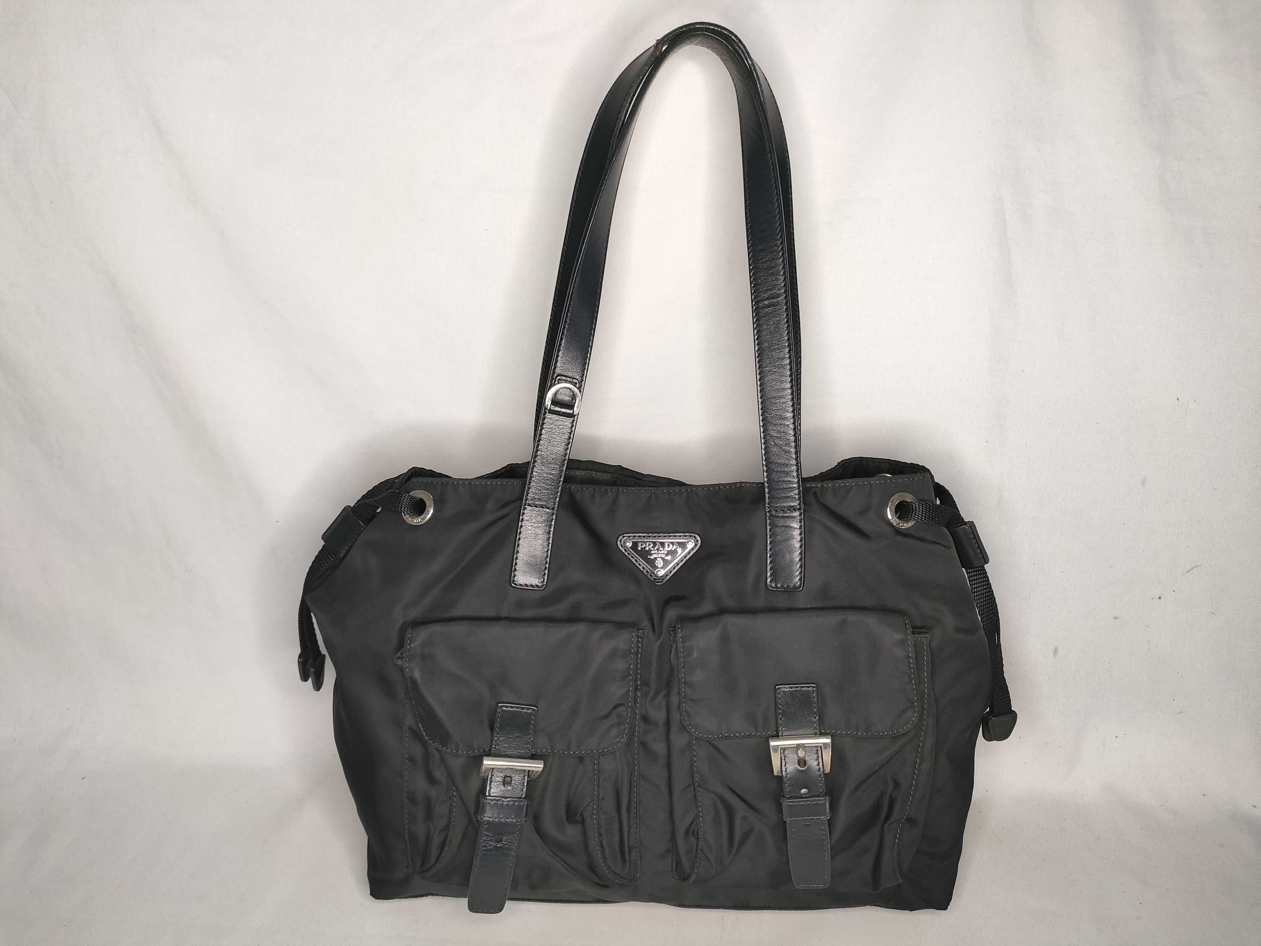 Nylon Prada Nylon x Leather Mini Boston Handbag Black Handbag