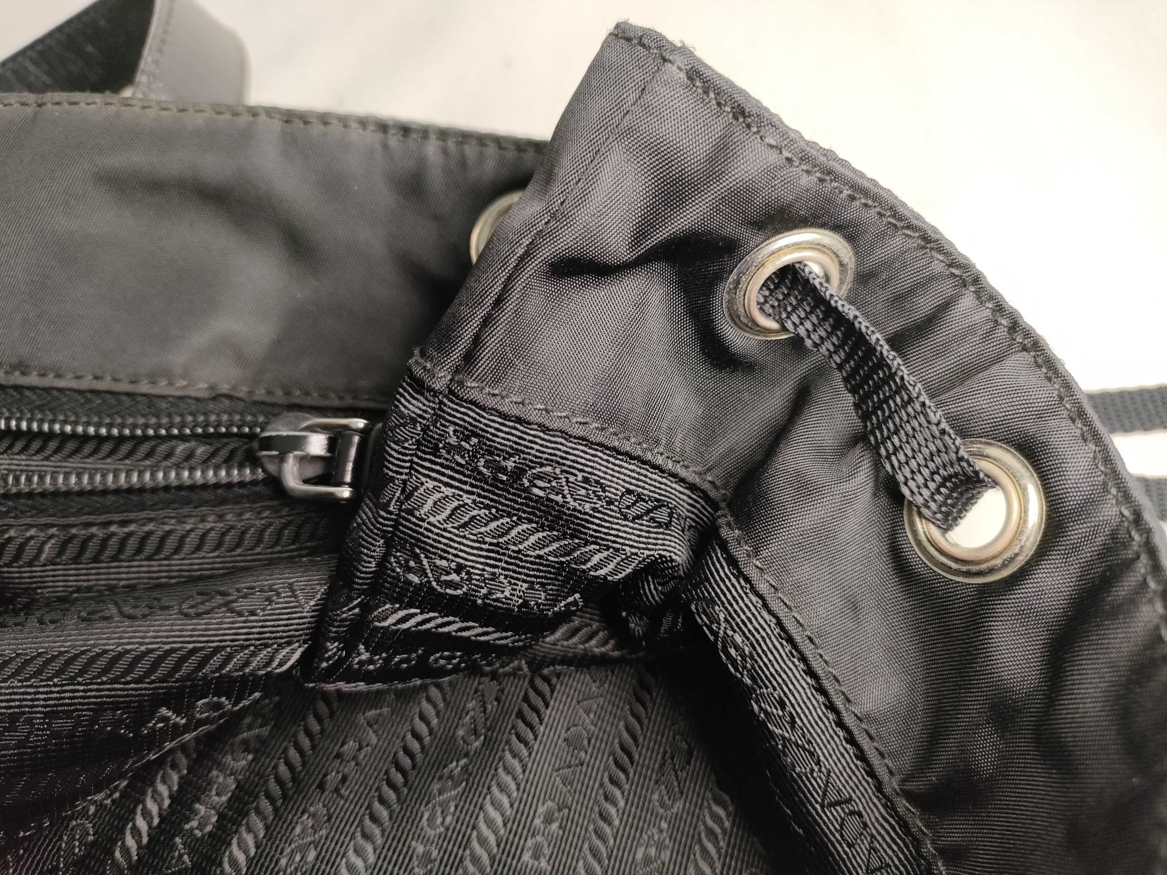 Nylon Prada Nylon x Leather Mini Boston Handbag Black Handbag — view 8