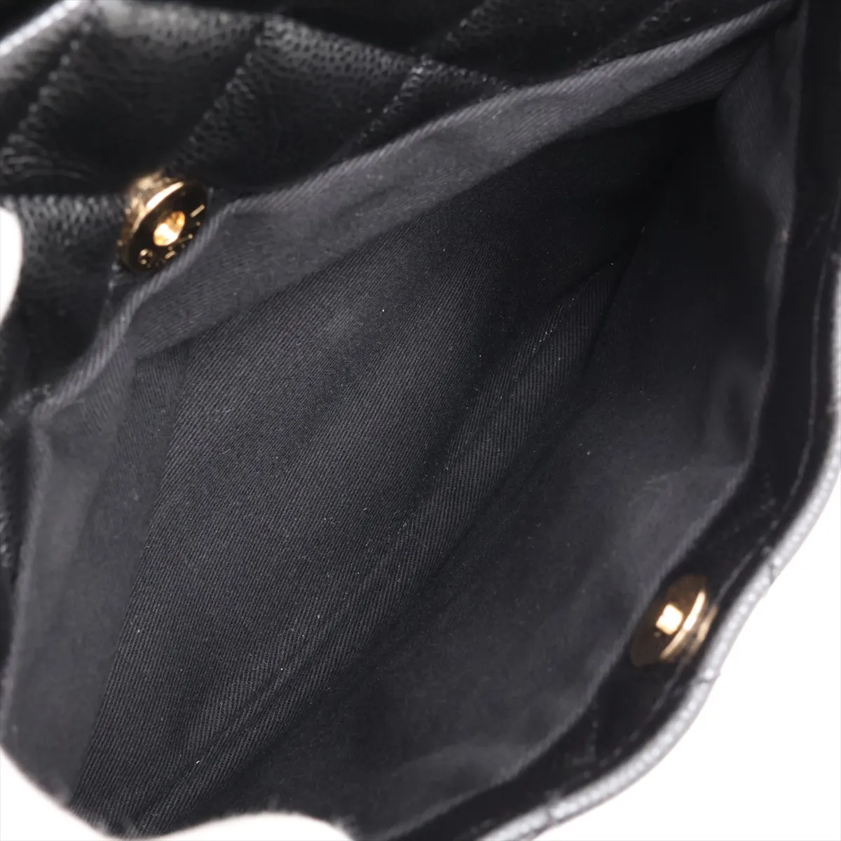 Matelassé Caviar Skin Chain Tote Bag, Black with Gold Hardware, 18097360, Serial Number 18 — view 10