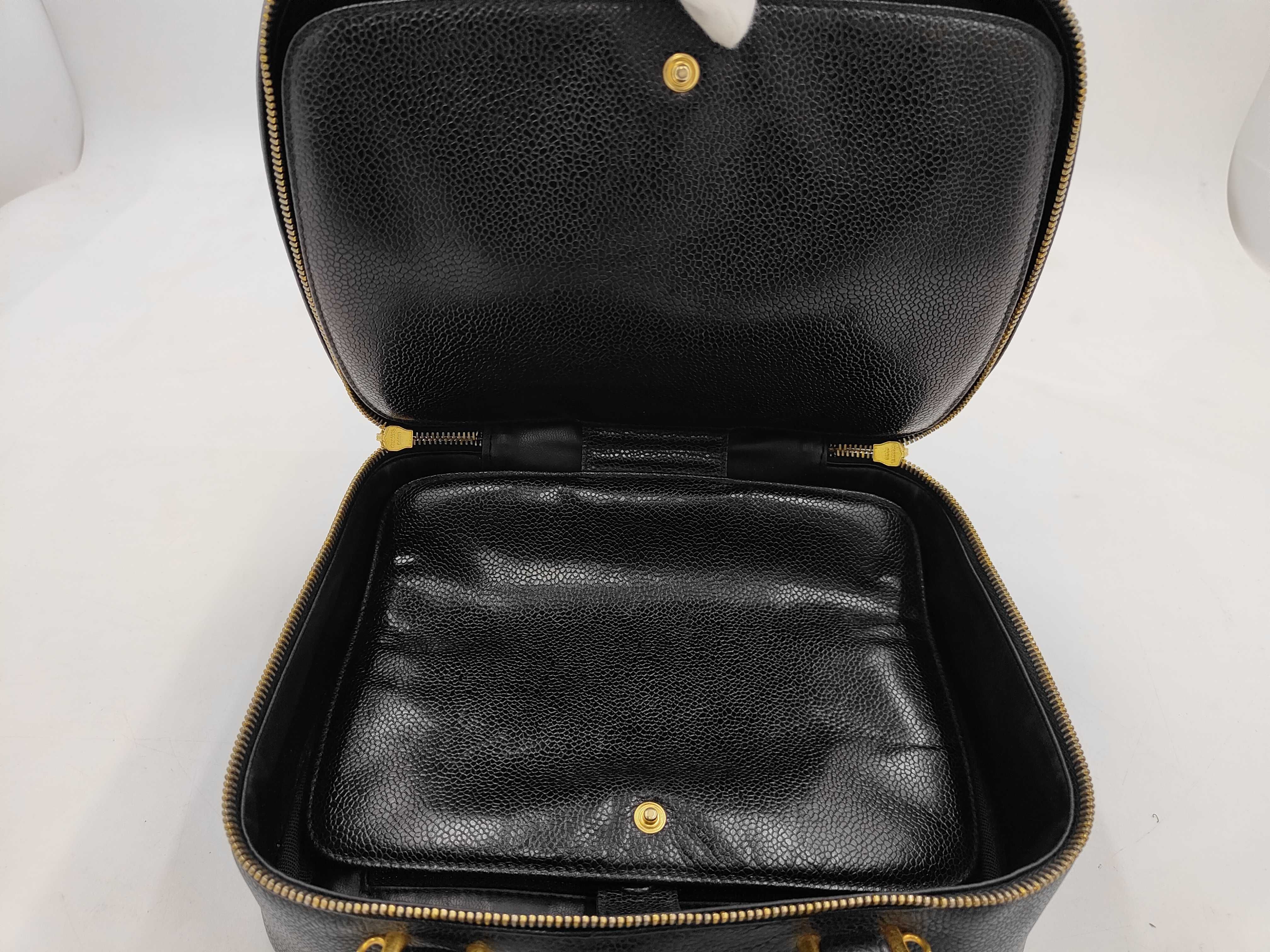Large Coco Mark Caviar Skin Vanity Handbag — view 9