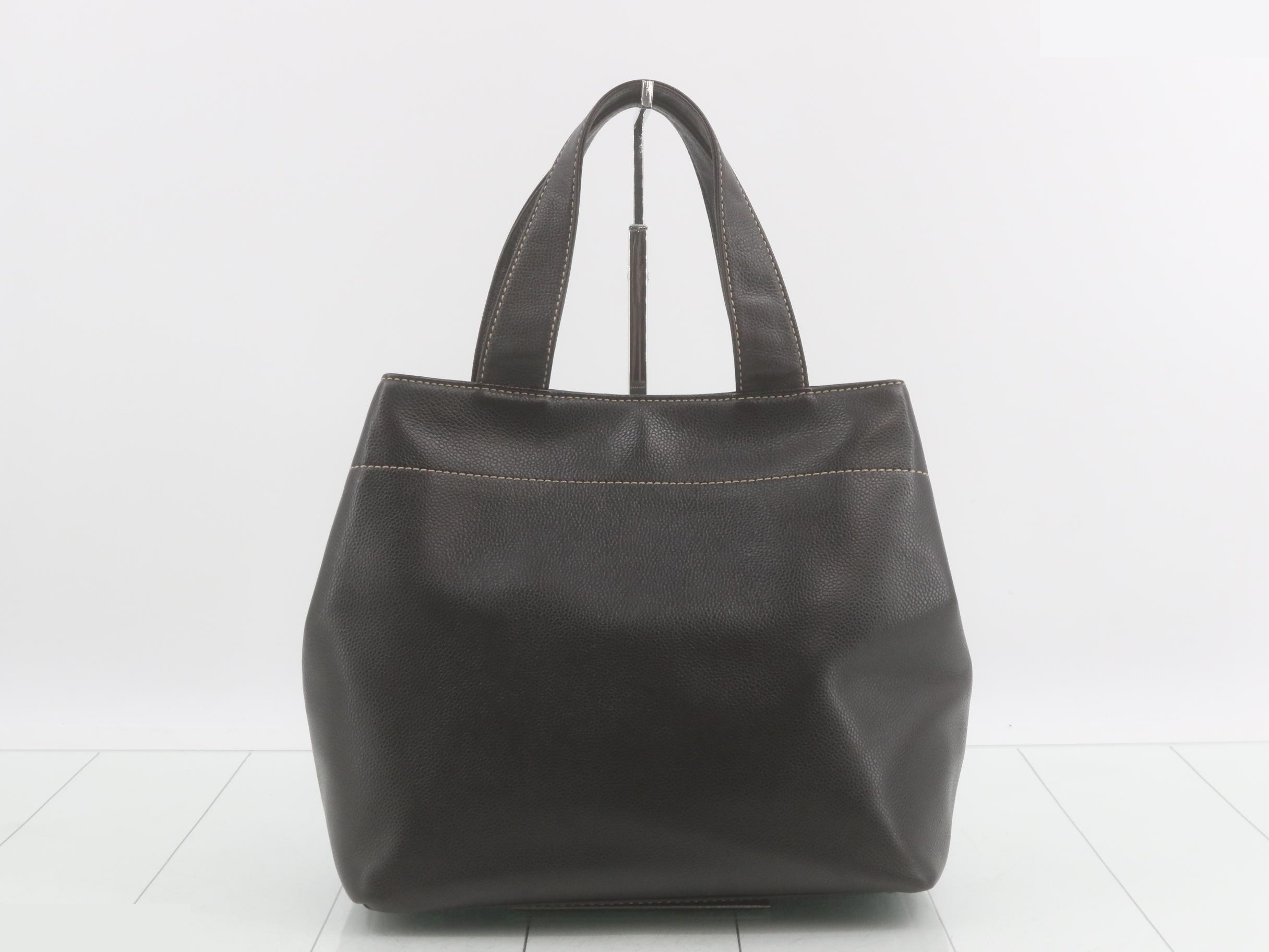 Executive Tote Bag, Caviar Leather, Dark Brown, Series 7, 28 x 27 x 14 cm — view 2