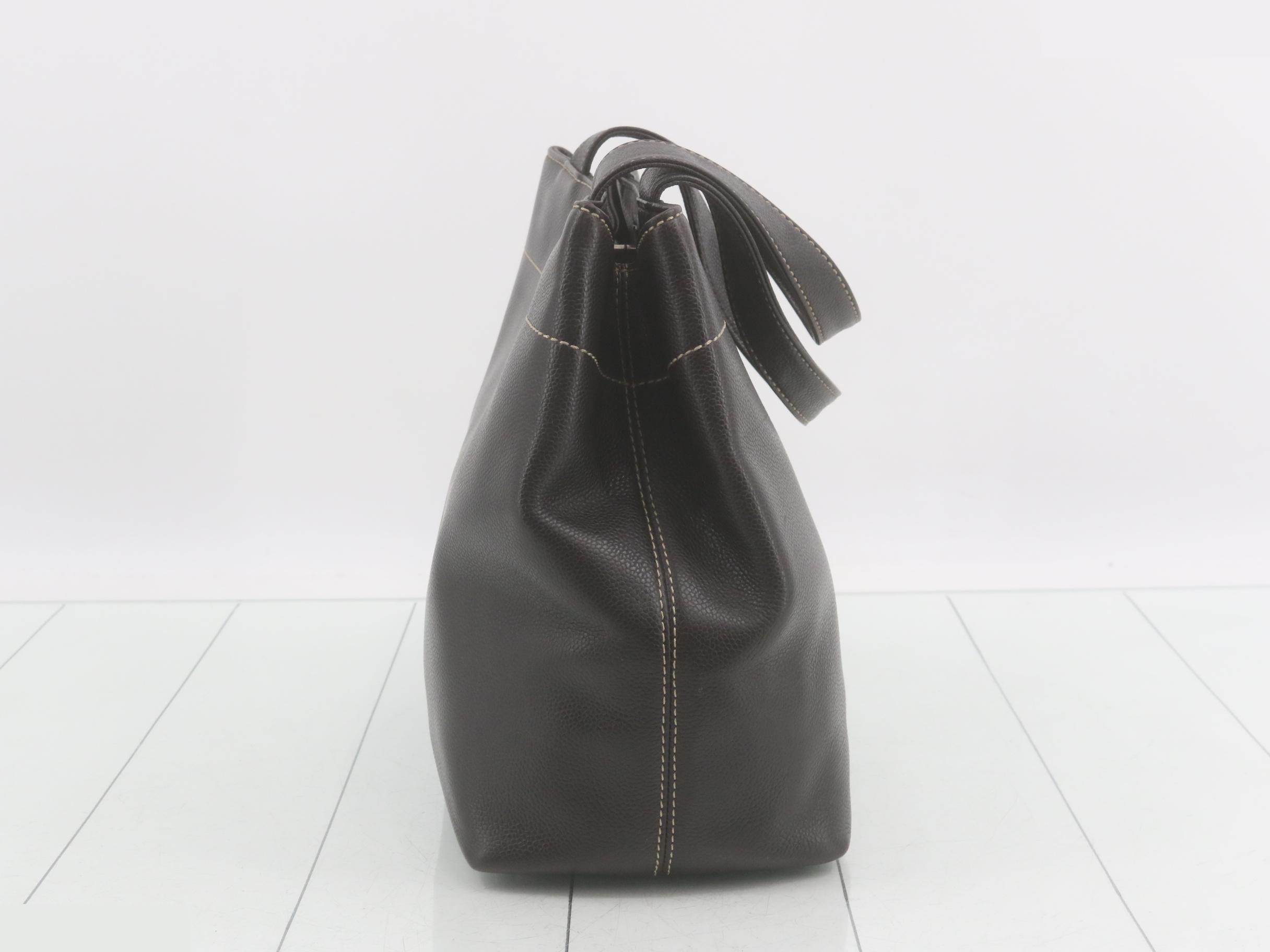 Executive Tote Bag, Caviar Leather, Dark Brown, Series 7, 28 x 27 x 14 cm — view 4