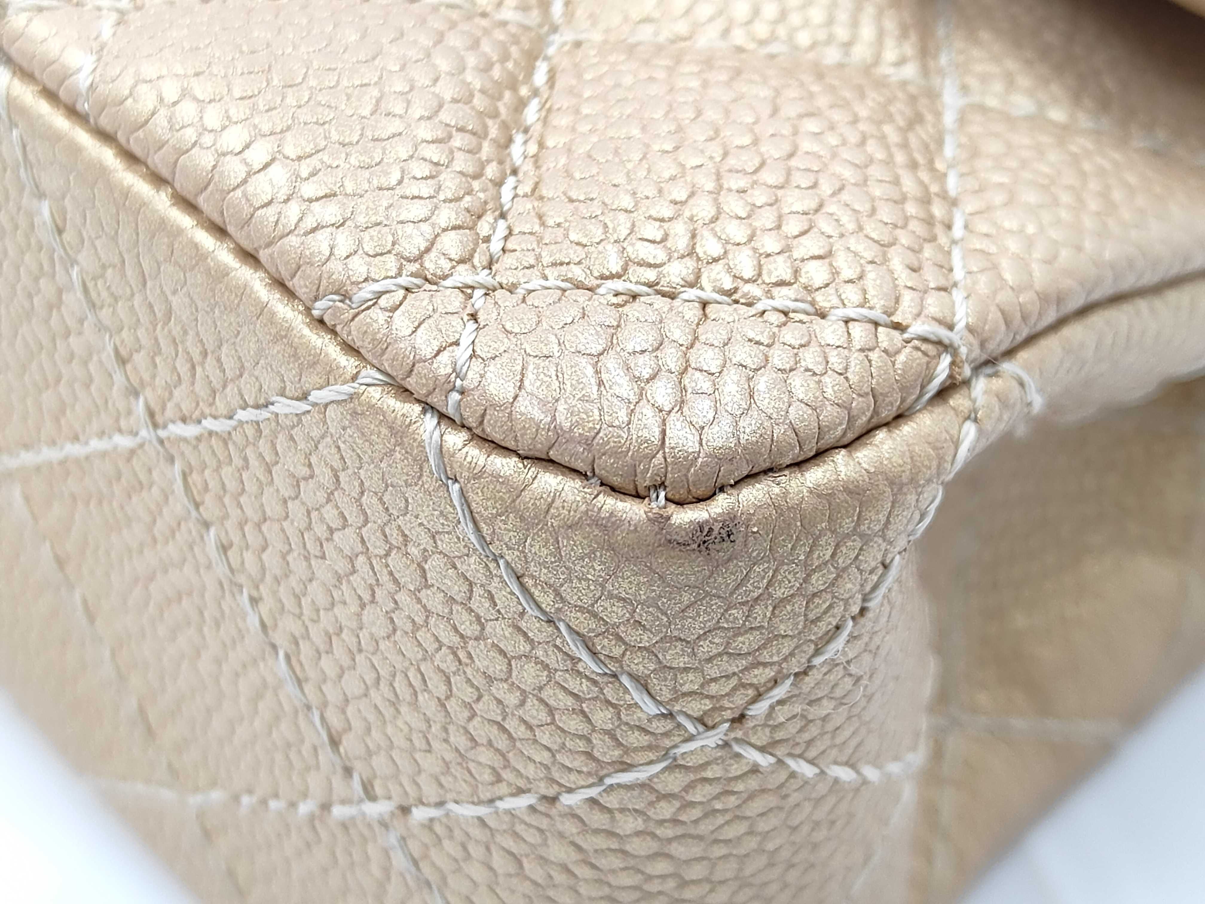 Matelassé 25 Double Flap Caviar Champagne Chain Shoulder Bag — view 5