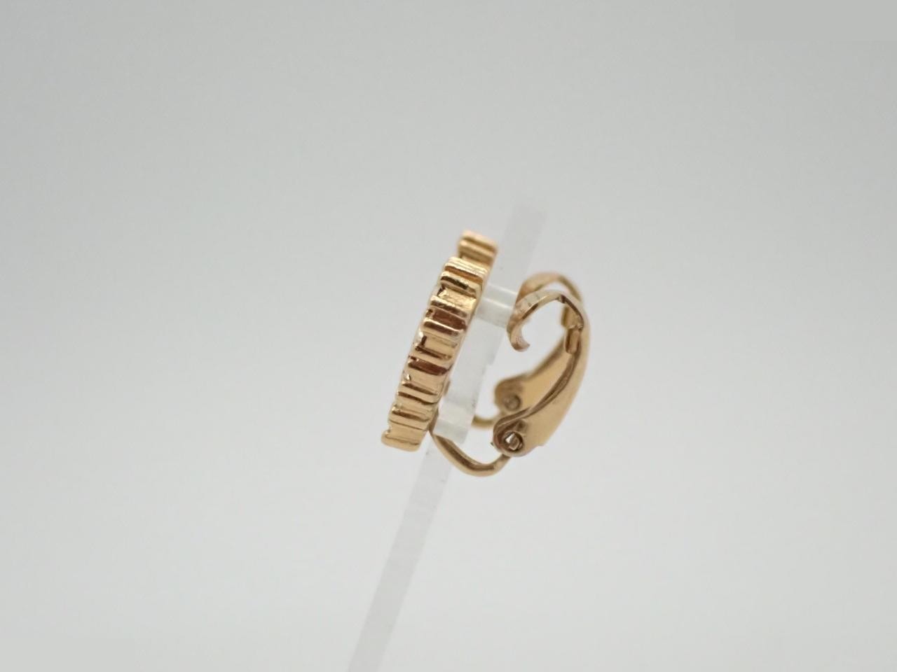 Logo, rhinestone, gold, heart earrings — view 3