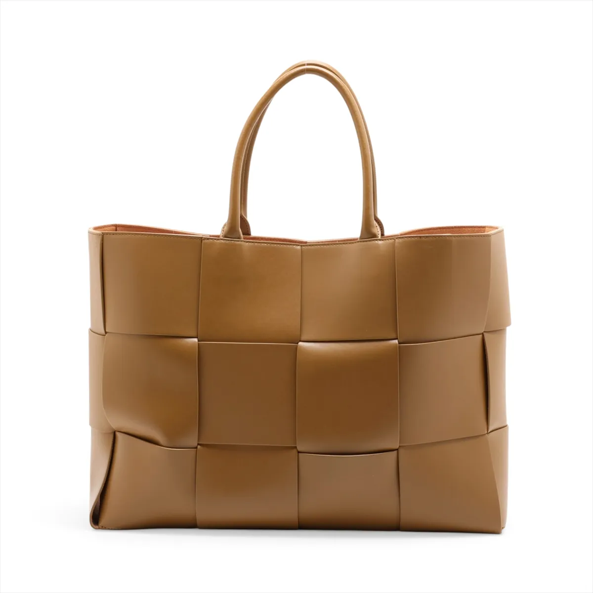 Maxi Intrecciato The Arco Tote Large Leather Tote Bag Brown — view 2