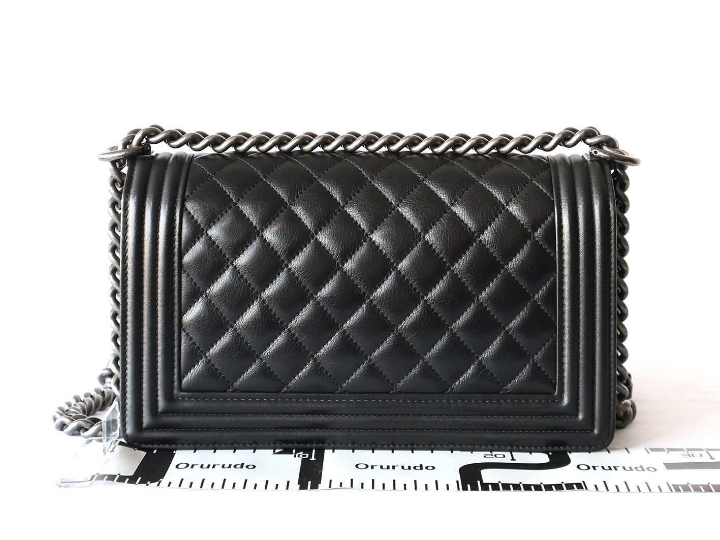 Boy Chanel 25 Leather Chain Shoulder Bag, Black — view 2