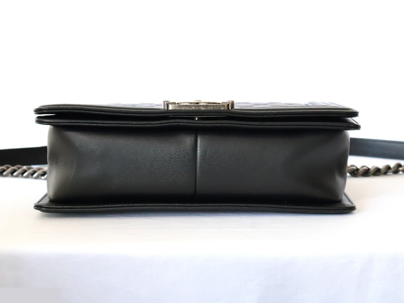 Boy Chanel 25 Leather Chain Shoulder Bag, Black — view 5