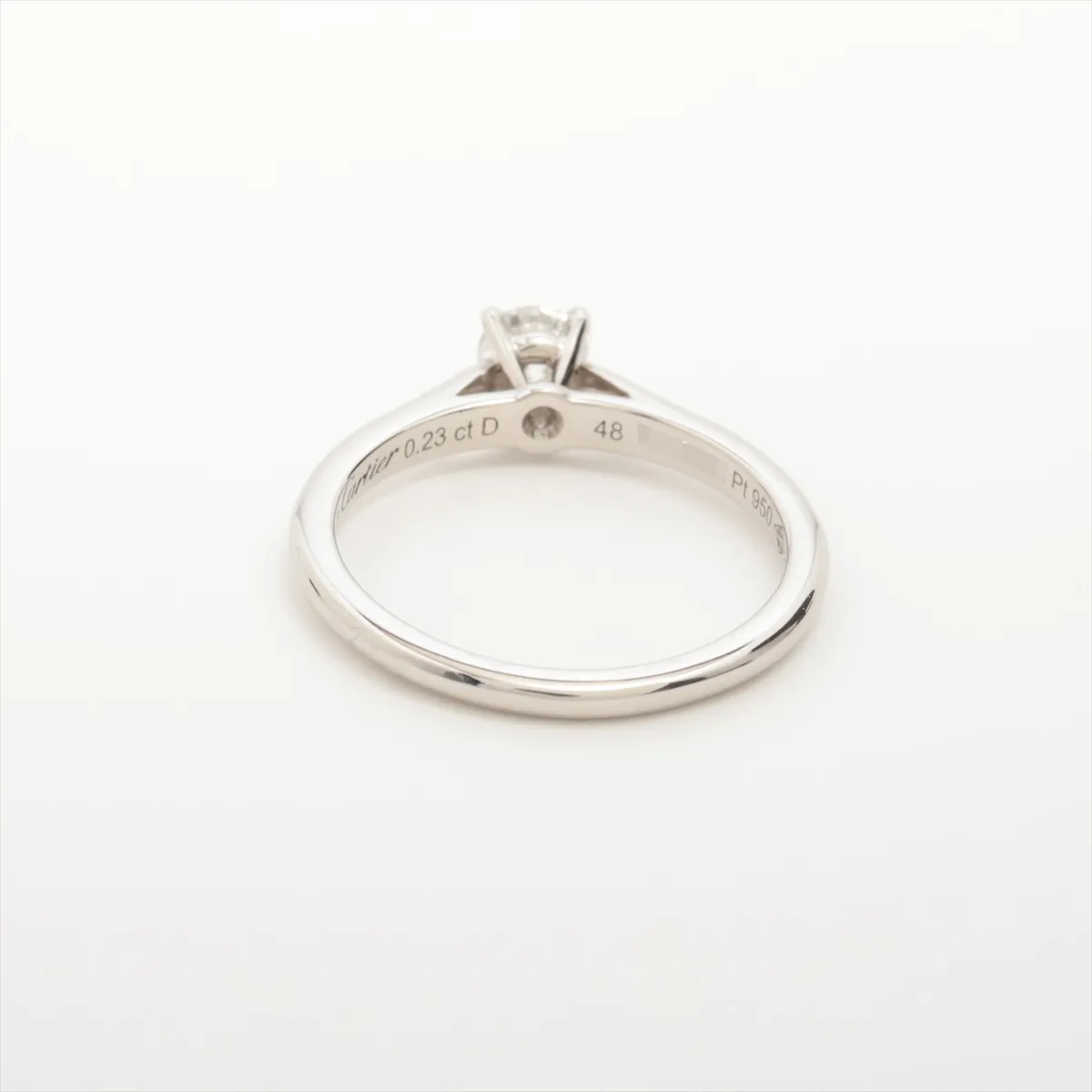 Solitaire 1895 Diamond Ring, Pt950, 3.0g, D0.23, Size 48, HWJ858, GIA No. 5306788390 — view 2