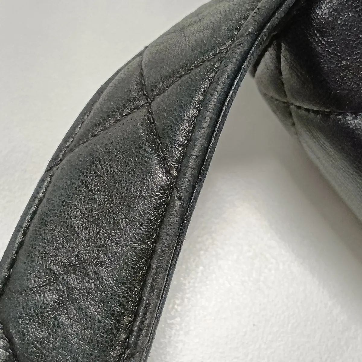 Matelassé Lambskin Shoulder Bag, Double-faced, Black with Gold Hardware — view 14