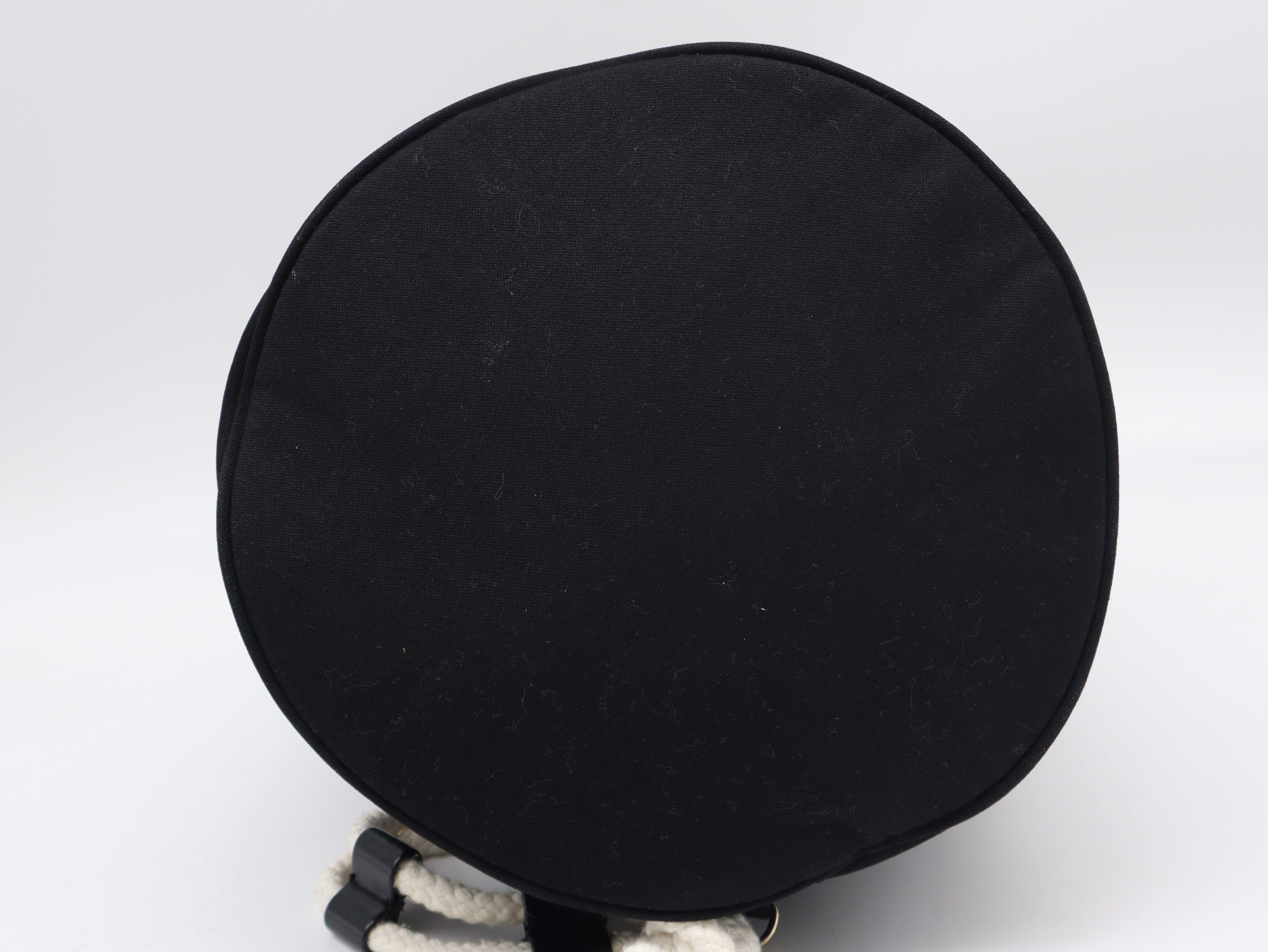 Novelty Logo Print Canvas Black Shoulder Bag — view 5