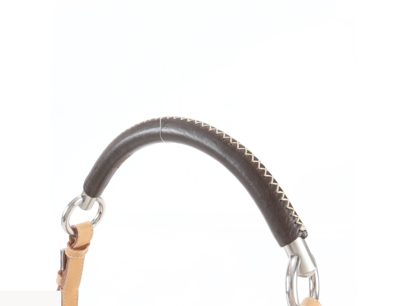 Tessuto Nylon Triangle Logo Leather Shoulder Bag — view 2