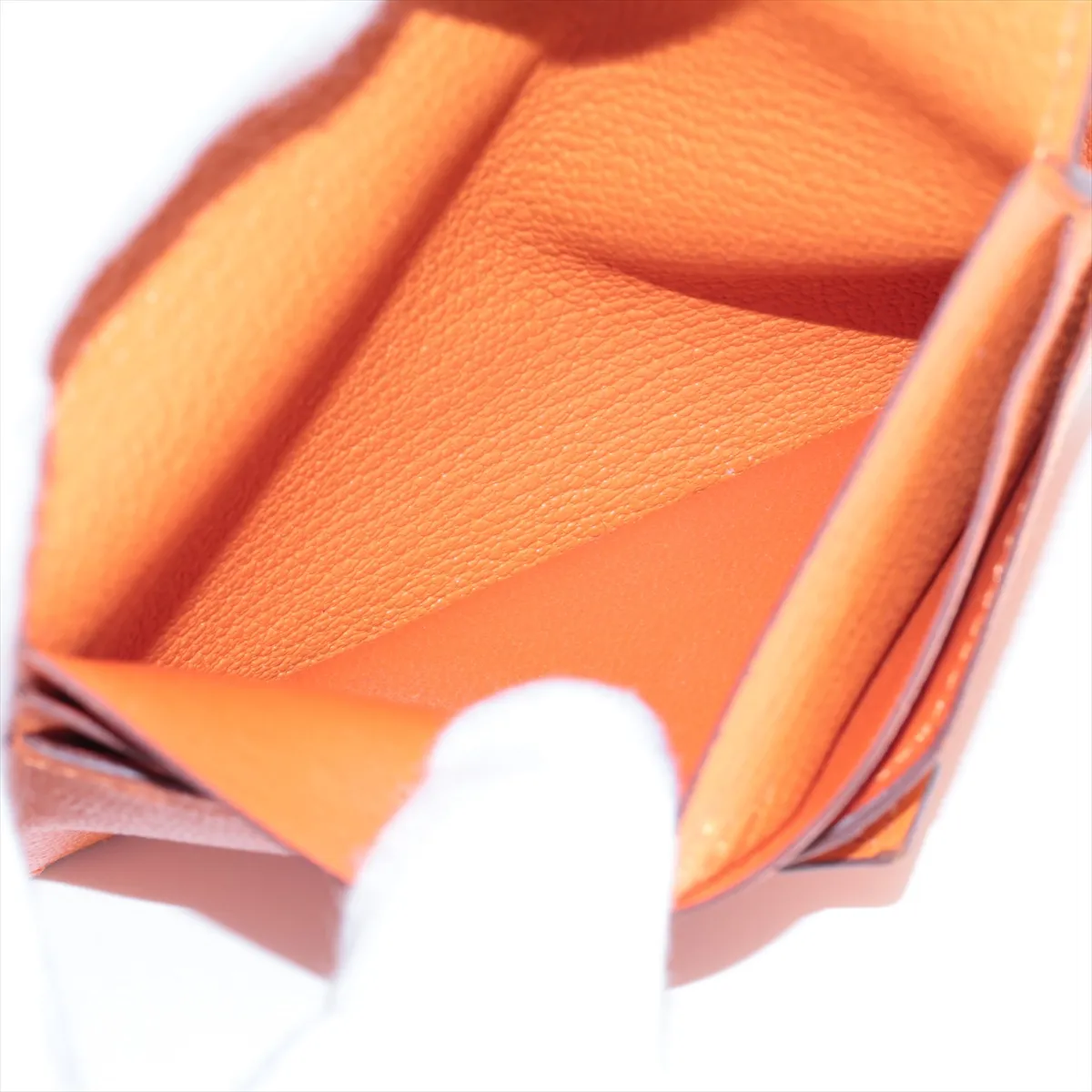 Bearn Compact Chevre Mysore Compact Wallet Orange Mini Anne Gold Hardware W:2024 — view 7