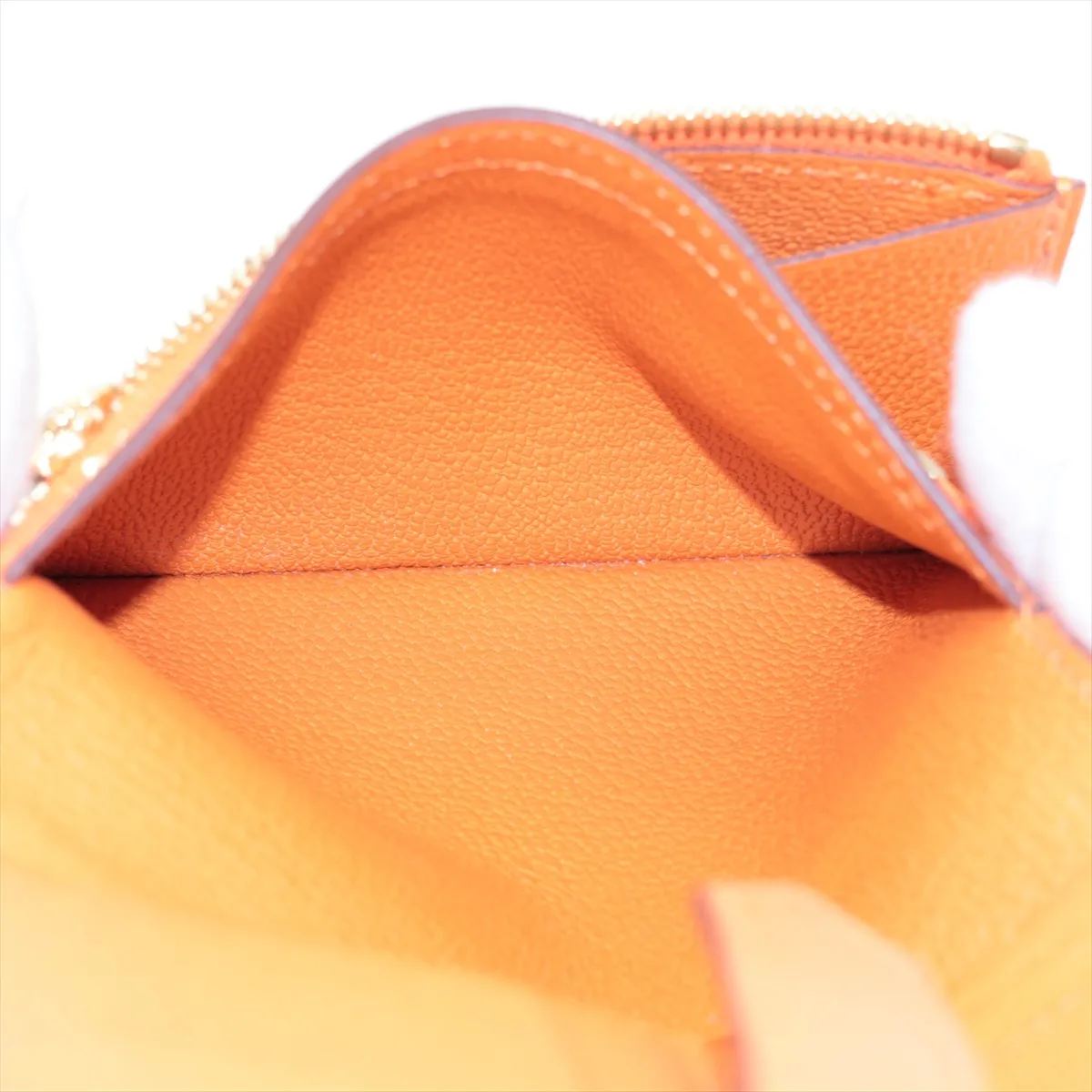 Bearn Compact Chevre Mysore Compact Wallet Orange Mini Anne Gold Hardware W:2024 — view 8