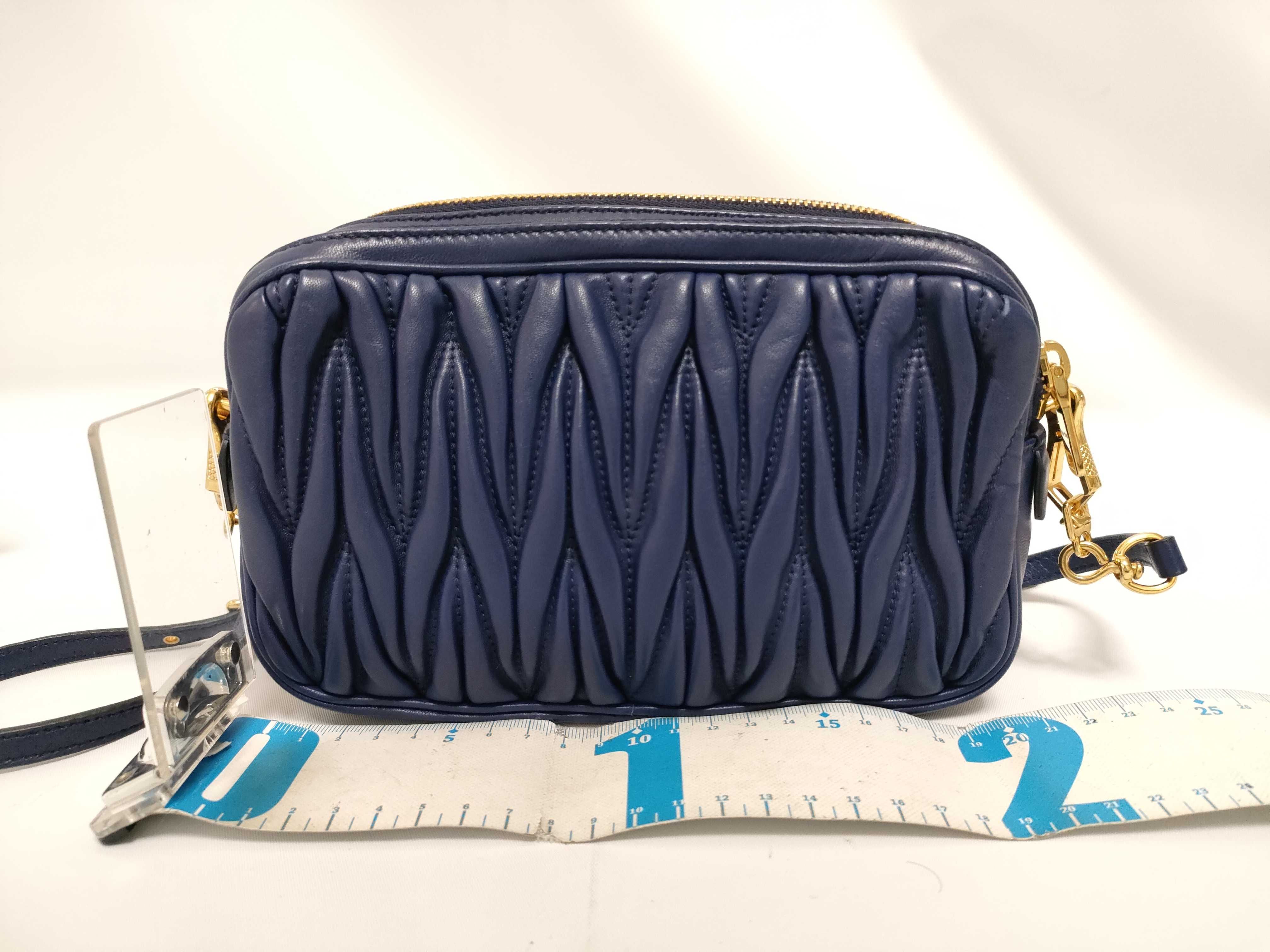 Matelassé Navy Shoulder Bag — view 2