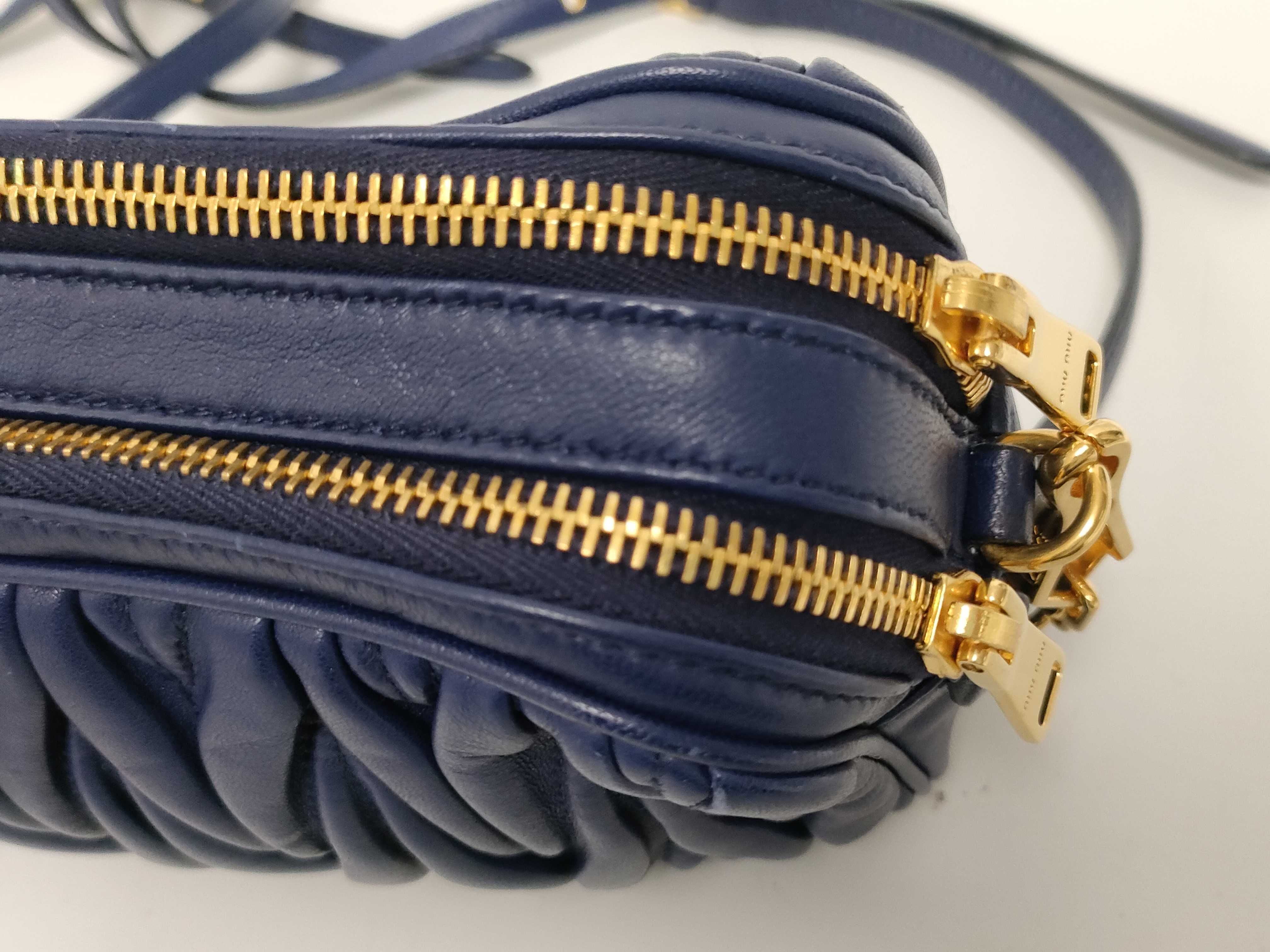 Matelassé Navy Shoulder Bag — view 3