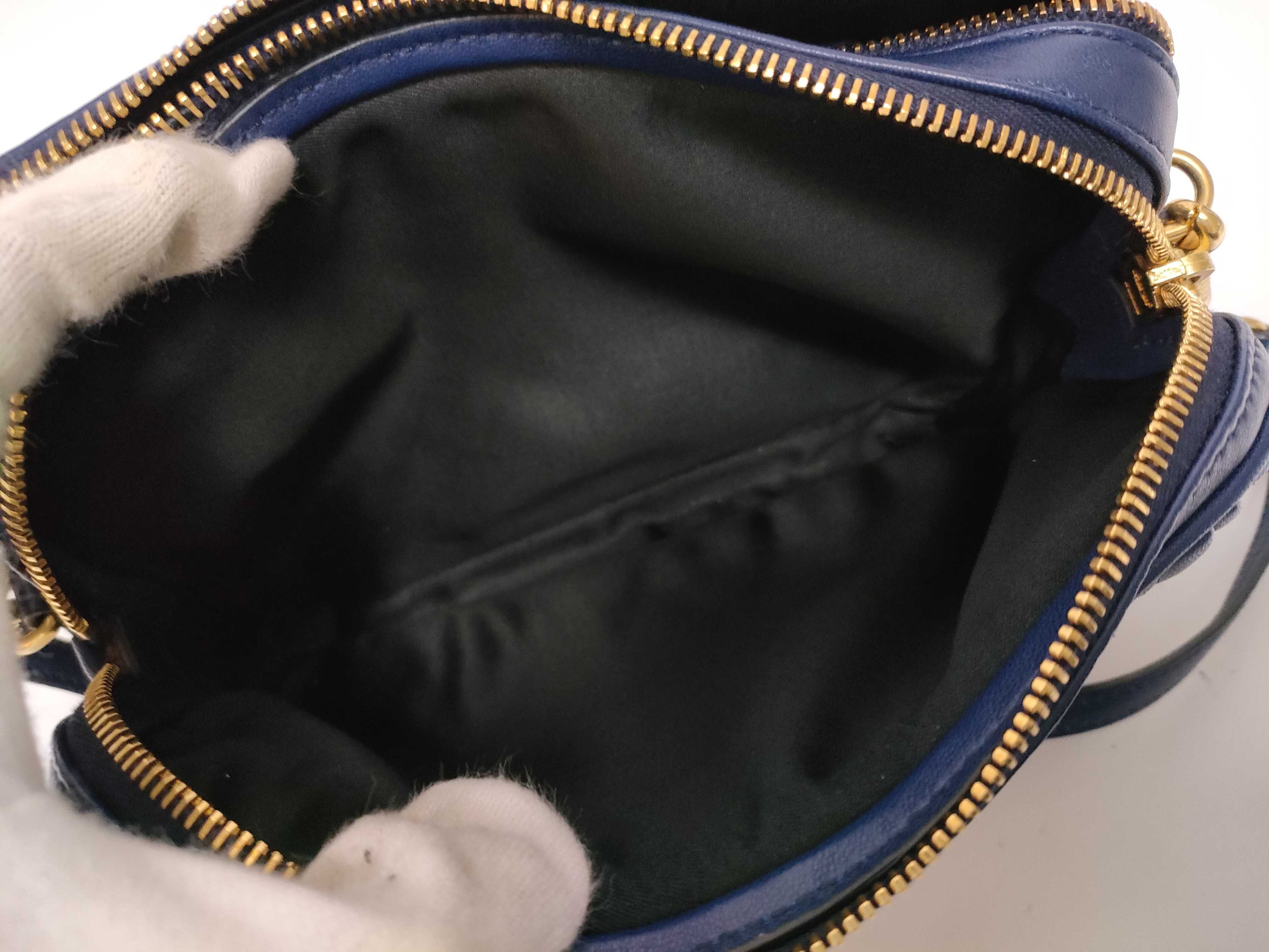 Matelassé Navy Shoulder Bag — view 10