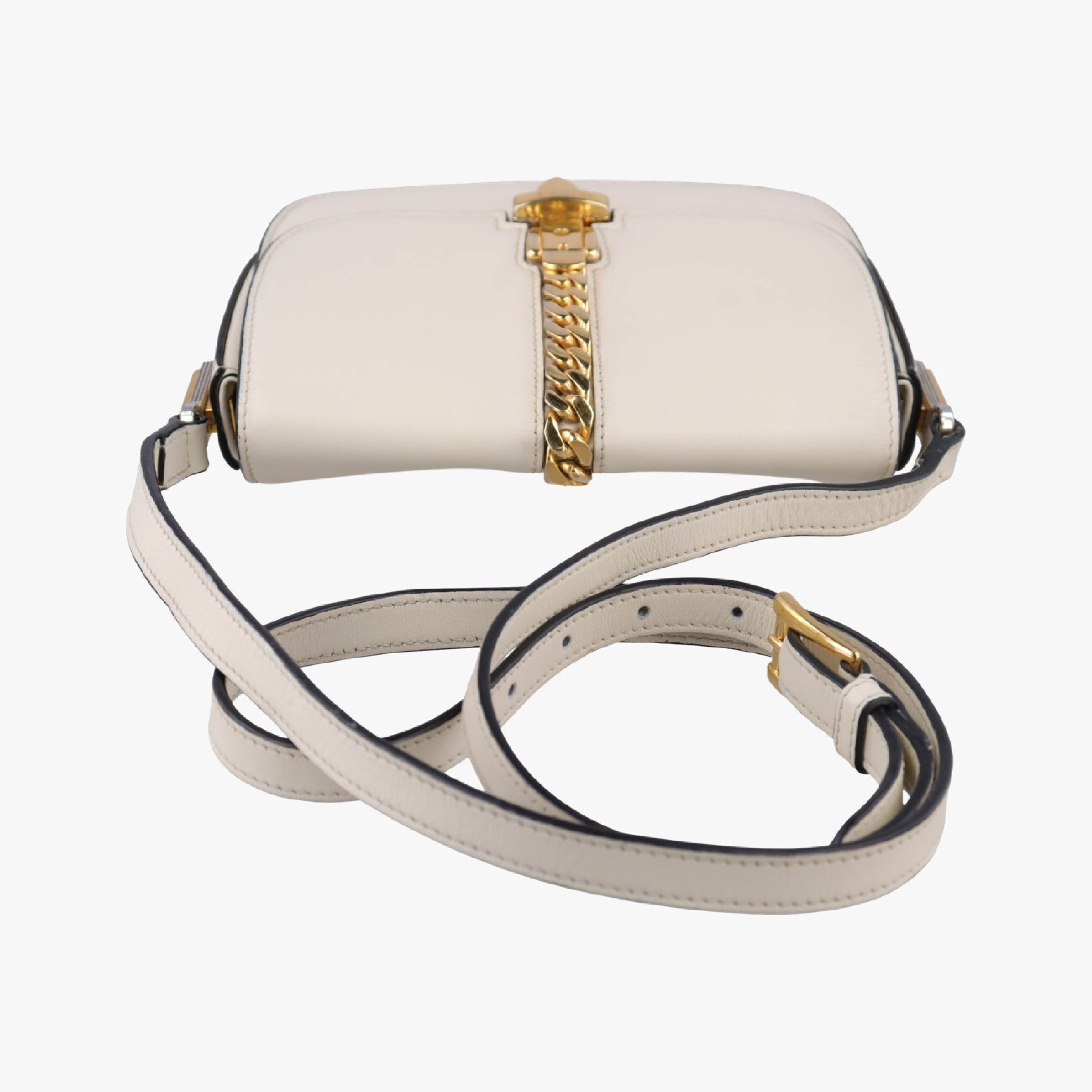 Sylvie 1969 White Leather Shoulder Bag 615965 I033048986 — view 5