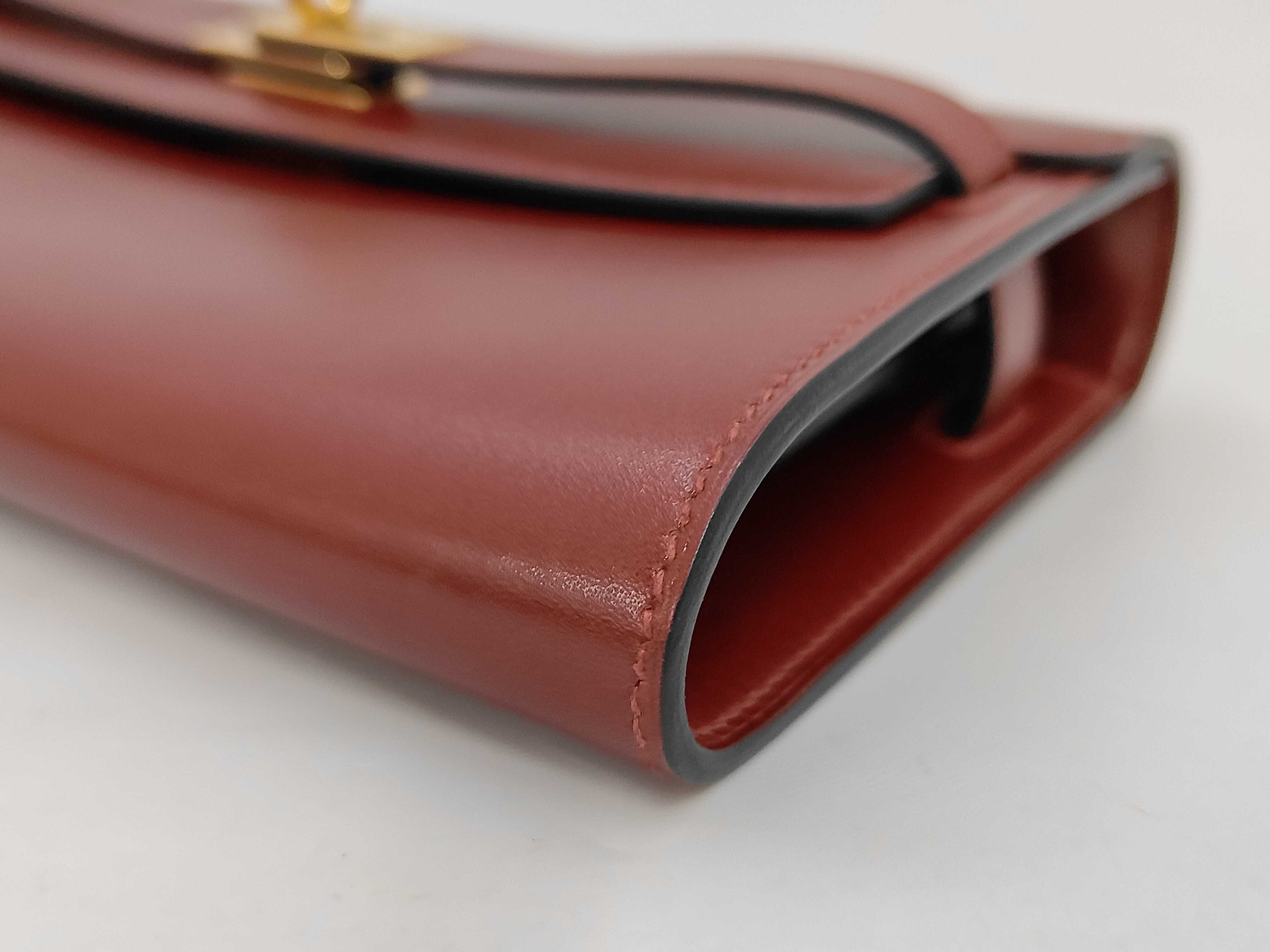 Kelly Wallet Long To Go Box Calf Rouge H K Stamp Wallet — view 3