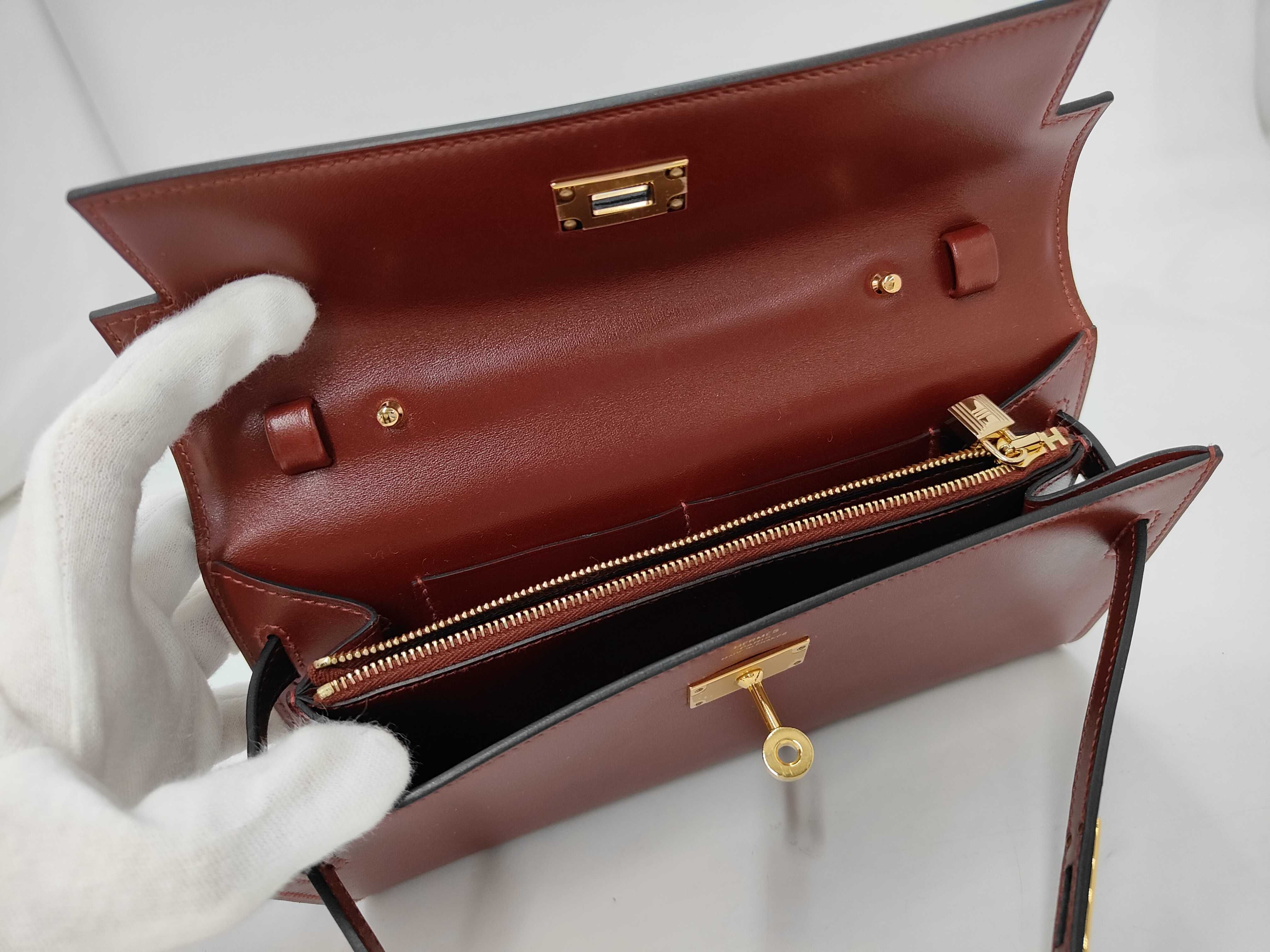 Kelly Wallet Long To Go Box Calf Rouge H K Stamp Wallet — view 6