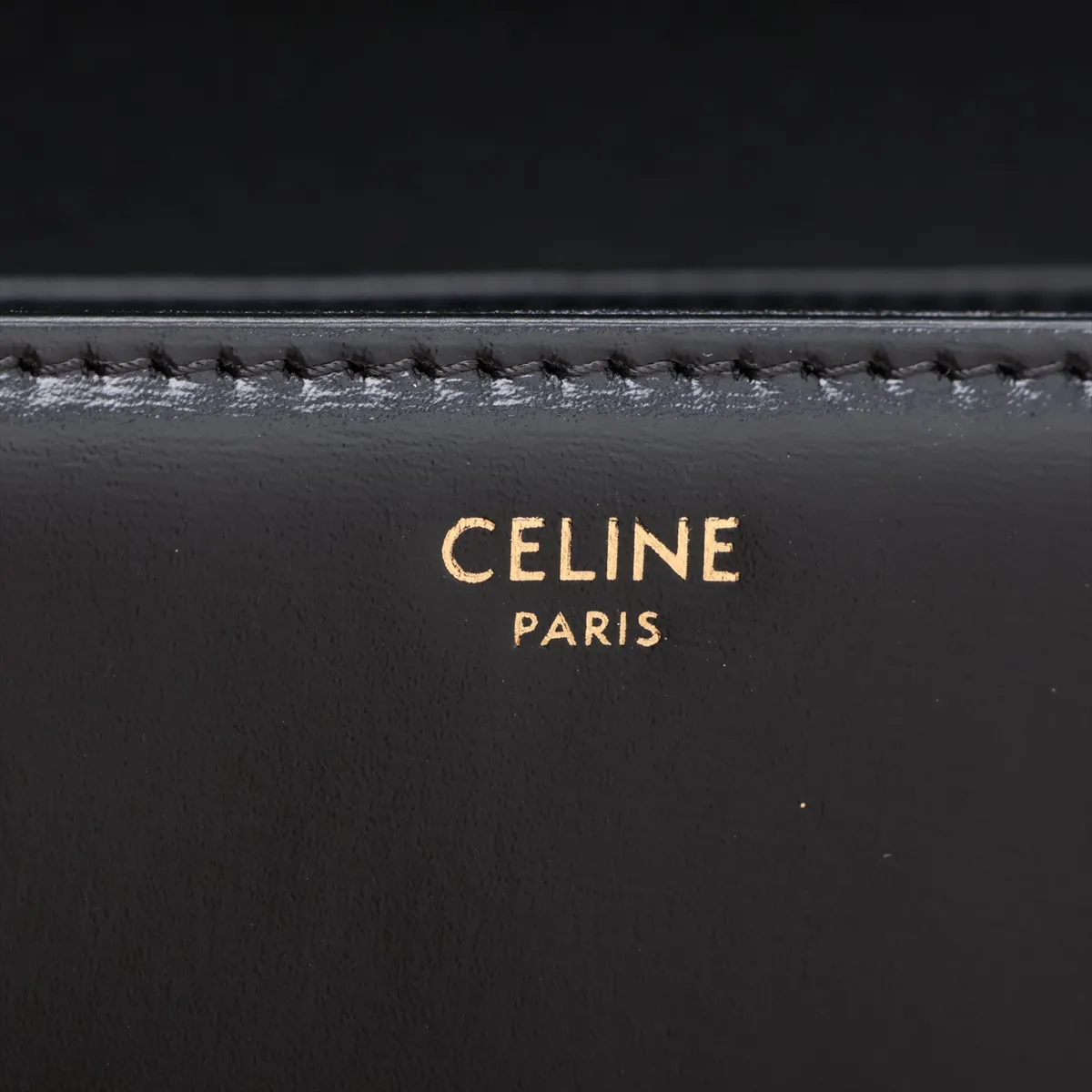 Triomphe Classic Leather Shoulder Bag, Black — view 11