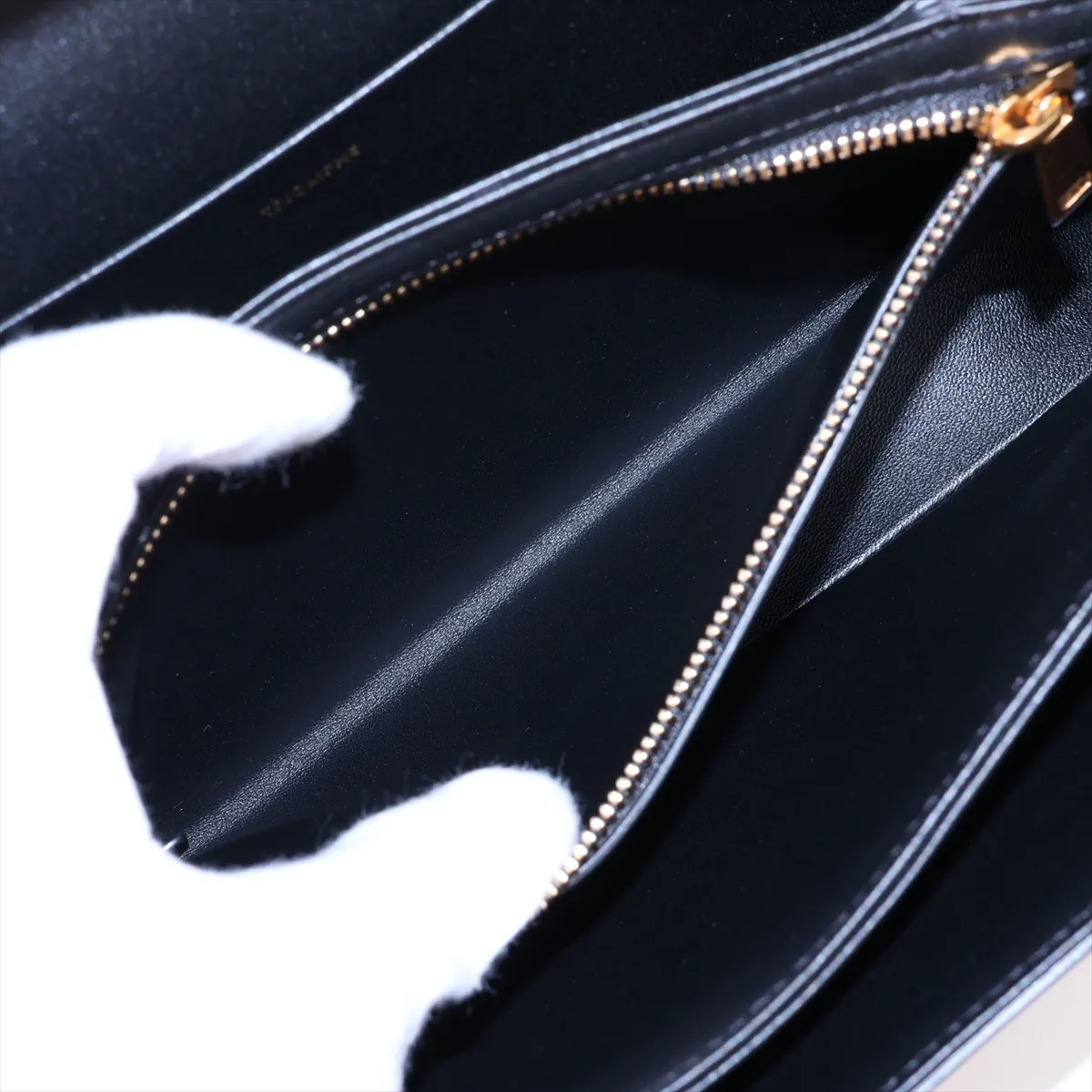 Triomphe Classic Leather Shoulder Bag, Black — view 8