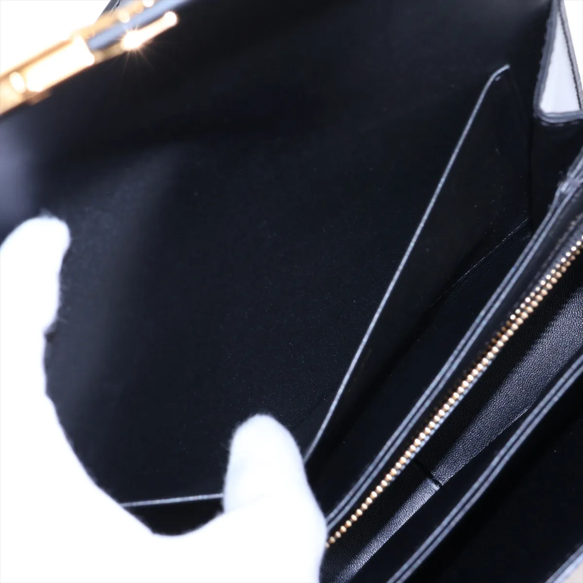 Triomphe Classic Leather Shoulder Bag, Black — view 10