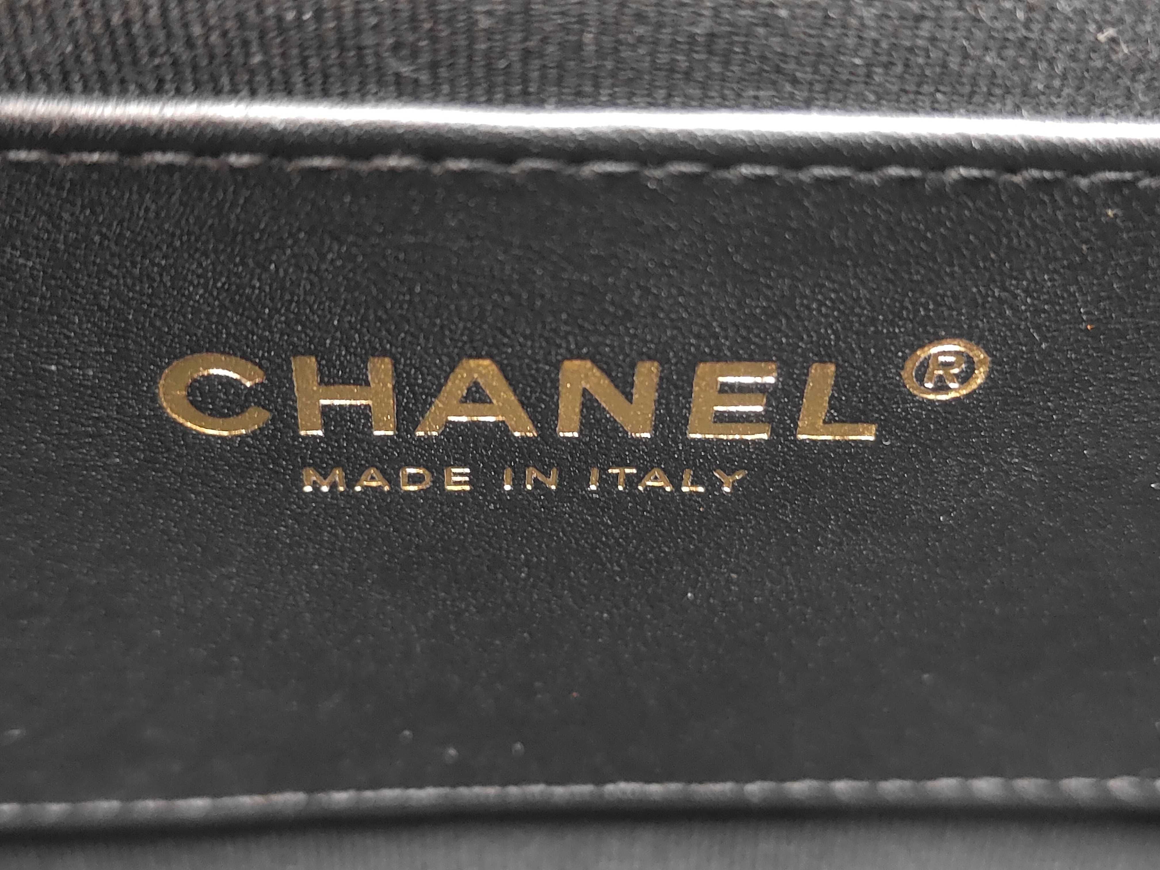Chain Shoulder Bag, Grained Calfskin, Black, Gold Hardware — view 11