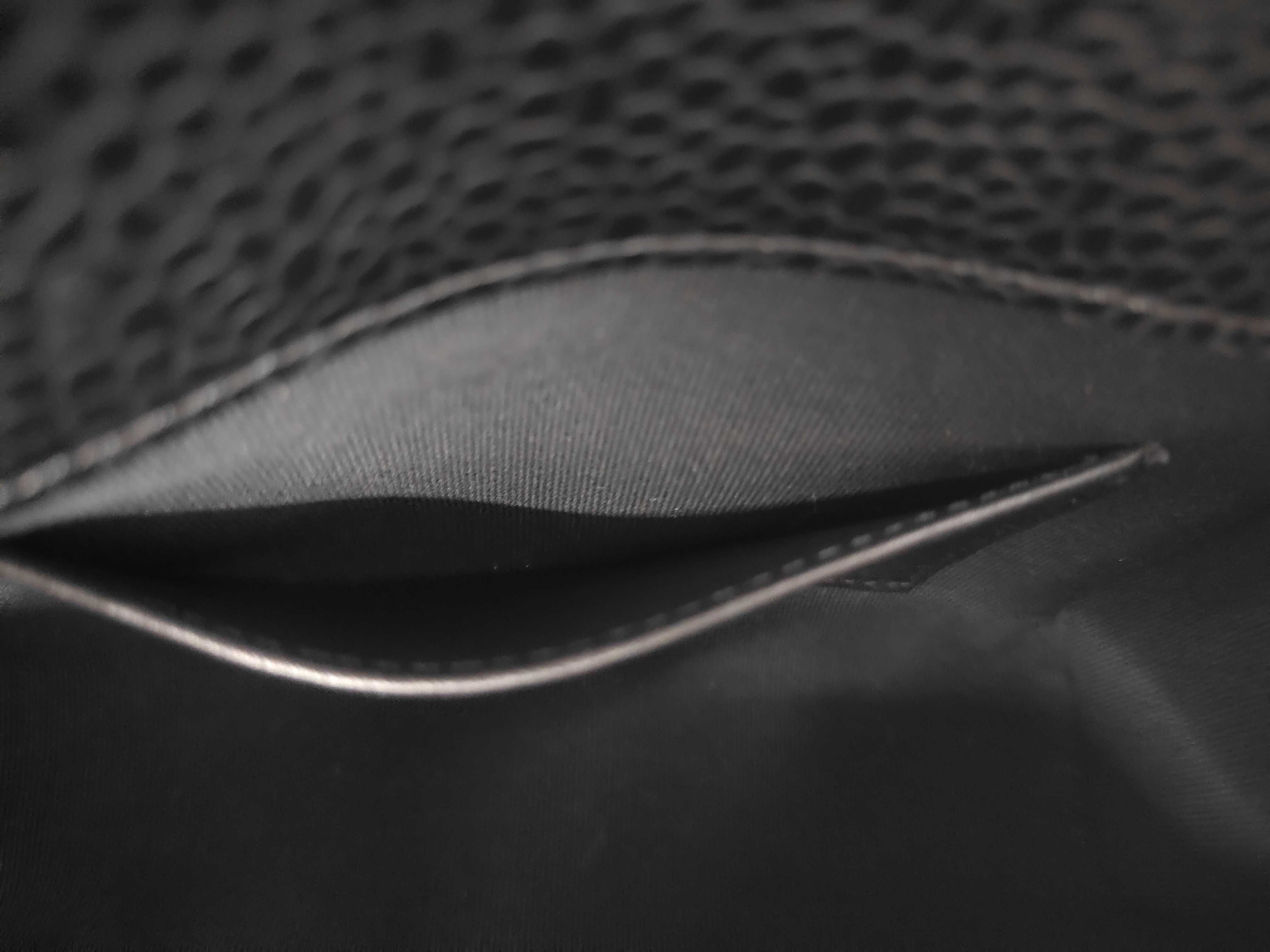 Chain Shoulder Bag, Grained Calfskin, Black, Gold Hardware — view 9