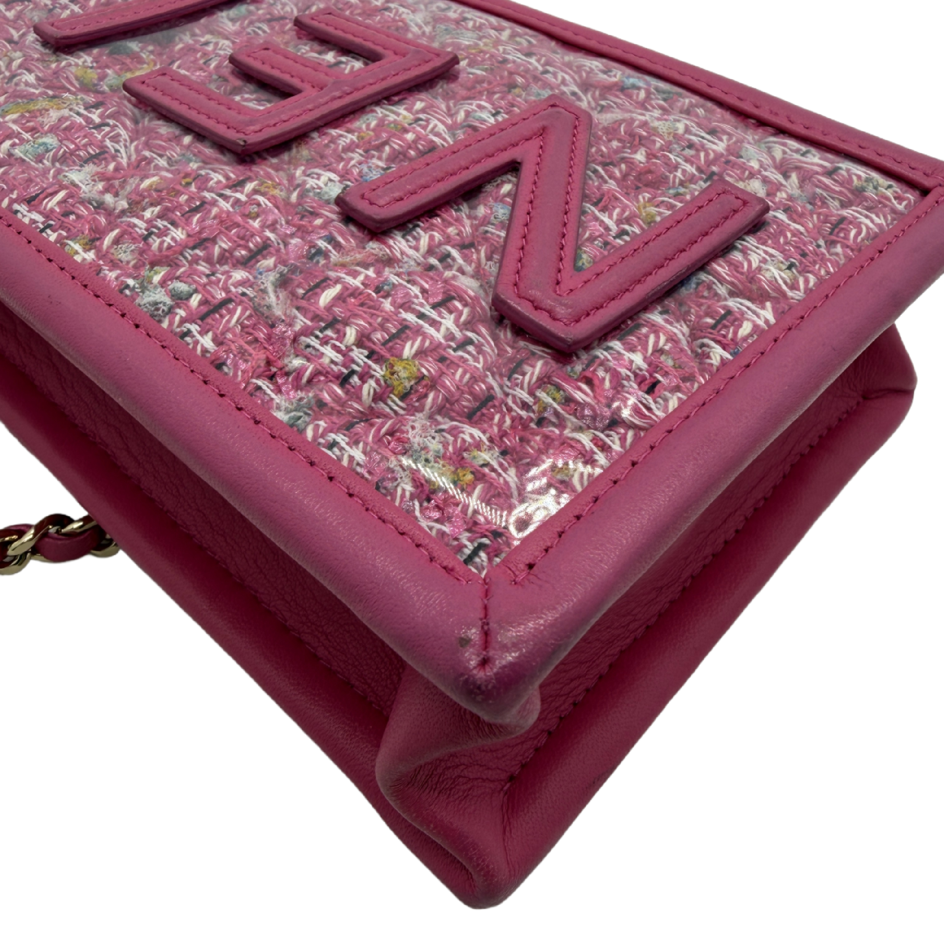 logo tweed chain clutch shoulder bag — view 5