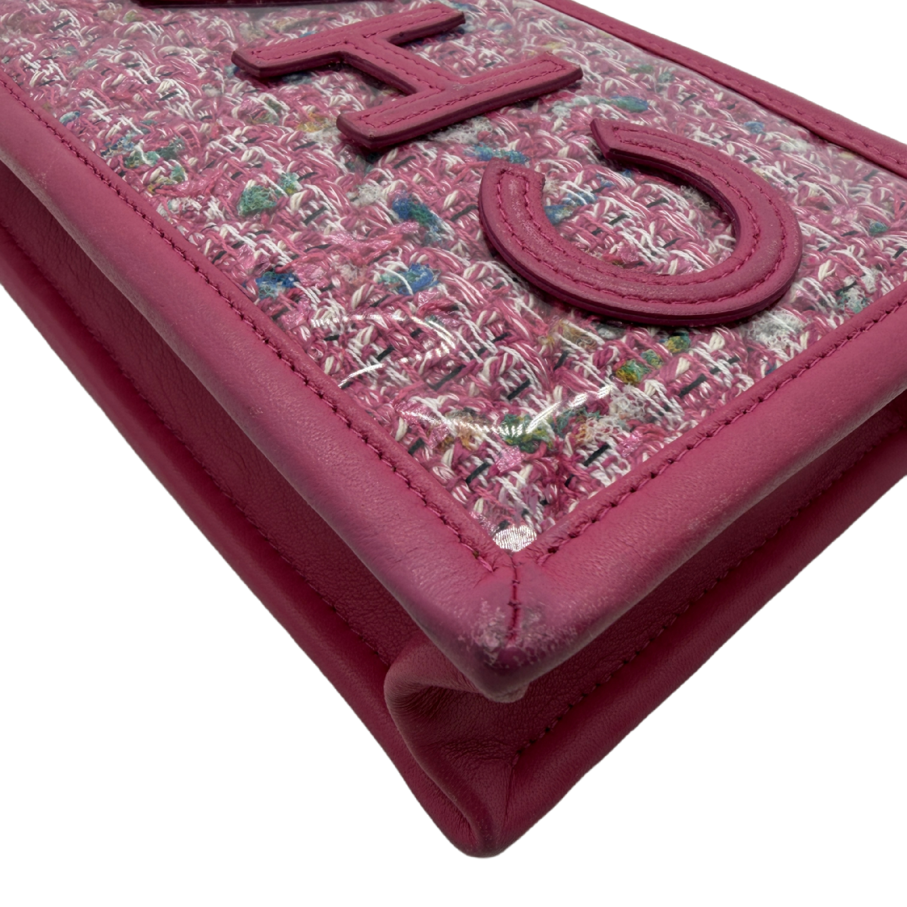 logo tweed chain clutch shoulder bag — view 8