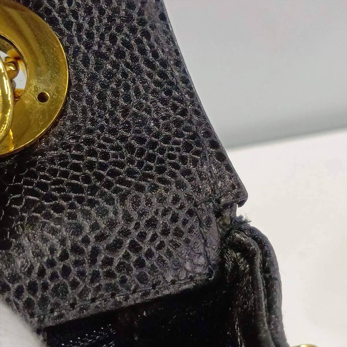 Matelassé Caviar Skin Chain Shoulder Bag, Black with Gold Hardware, 3099616, Series 3 — view 12