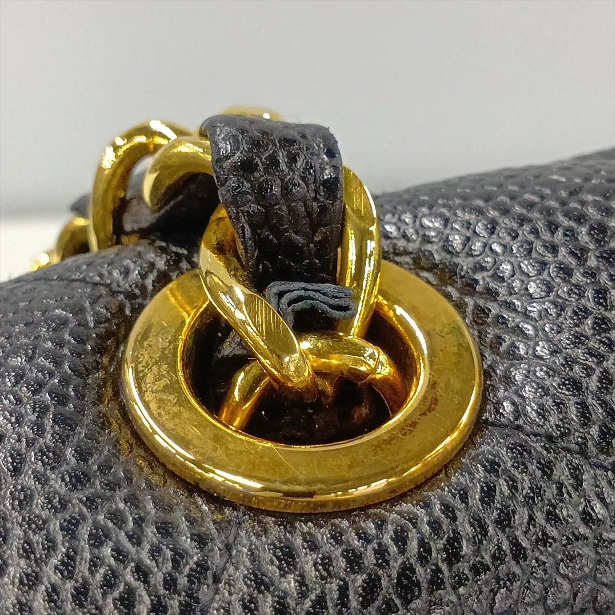 Matelassé Caviar Skin Chain Shoulder Bag, Black with Gold Hardware, 3099616, Series 3 — view 13