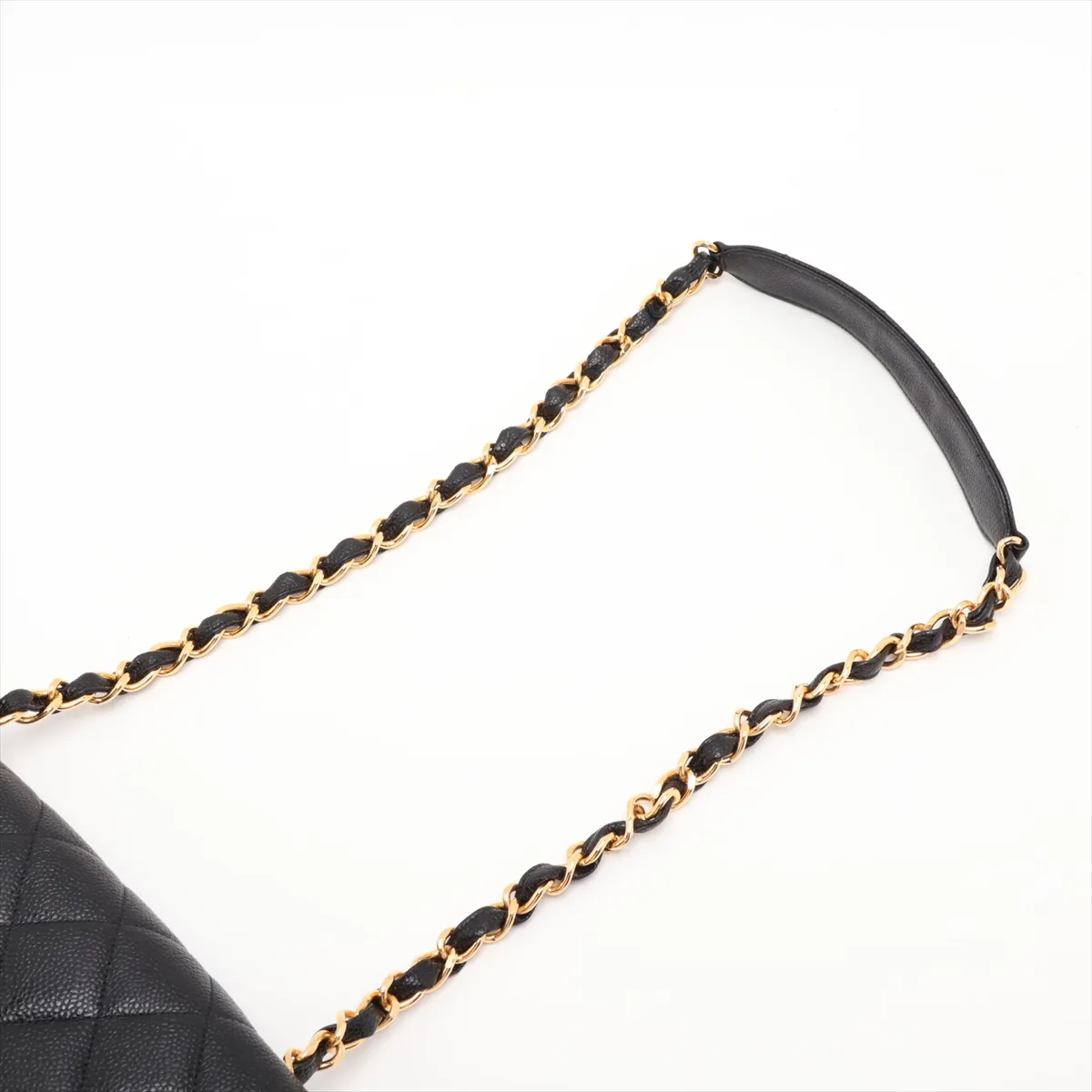 Matelassé Caviar Skin Chain Shoulder Bag, Black with Gold Hardware, 3099616, Series 3 — view 5