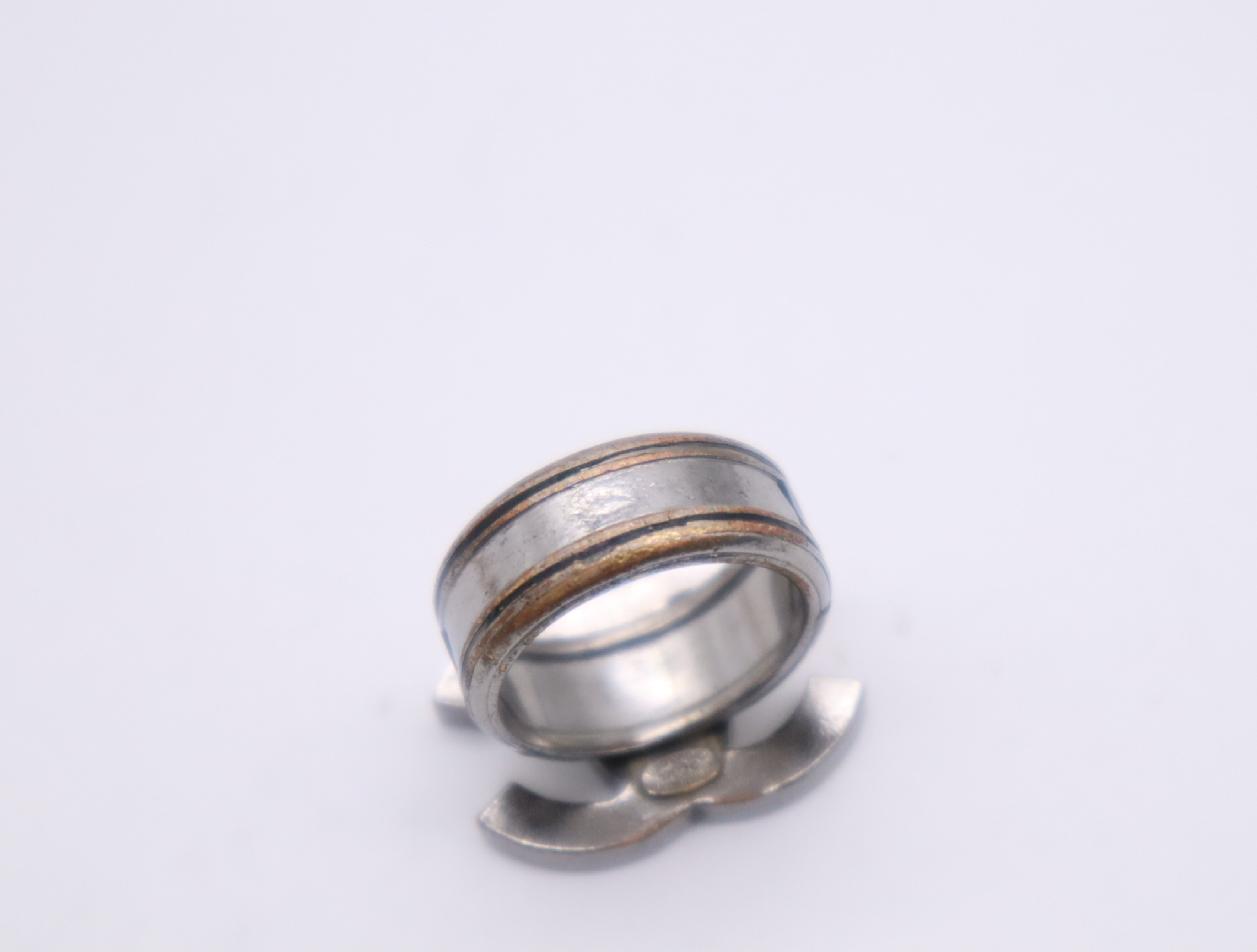 Metal GP Coco Mark Ring, Striped Glitter Ring — view 4