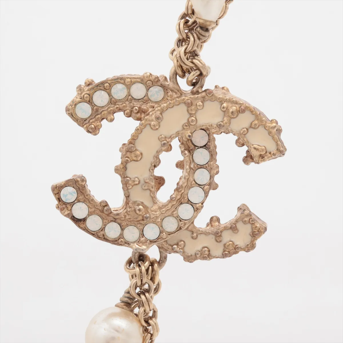 Coco Mark A12C Long Necklace, Gold Plated, Rhinestones, Colored Stones, Faux Pearls, Gold, — view 2