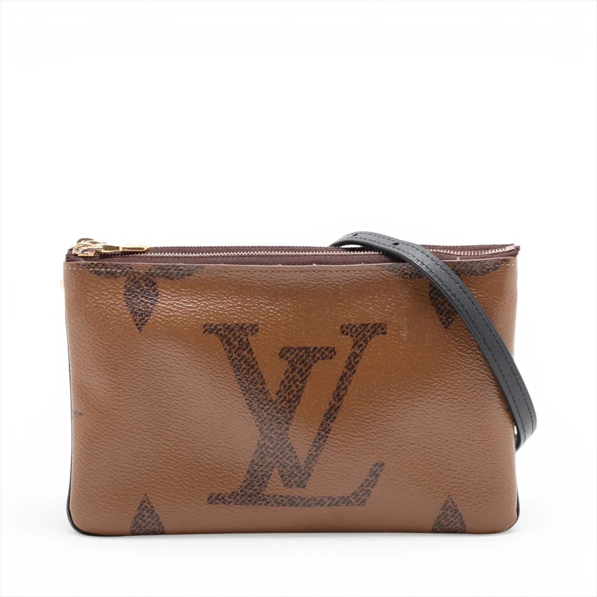 Giant Monogram Reverse Pochette Double Zip M69203 MI4420 Brown (RFID detected)