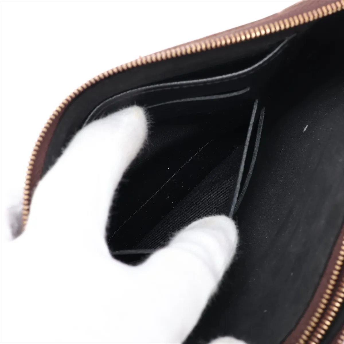 Giant Monogram Reverse Pochette Double Zip M69203 MI4420 Brown (RFID detected) — view 11