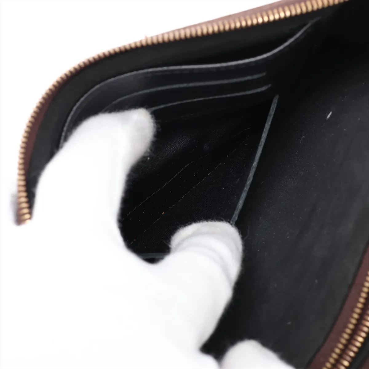 Giant Monogram Reverse Pochette Double Zip M69203 MI4420 Brown (RFID detected) — view 12
