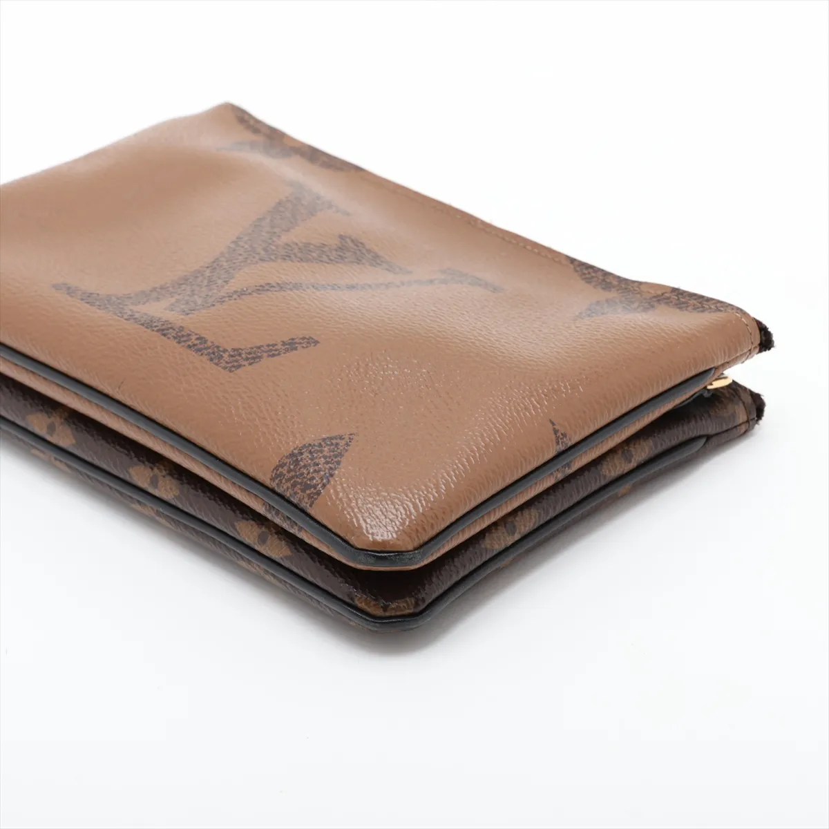 Giant Monogram Reverse Pochette Double Zip M69203 MI4420 Brown (RFID detected) — view 3