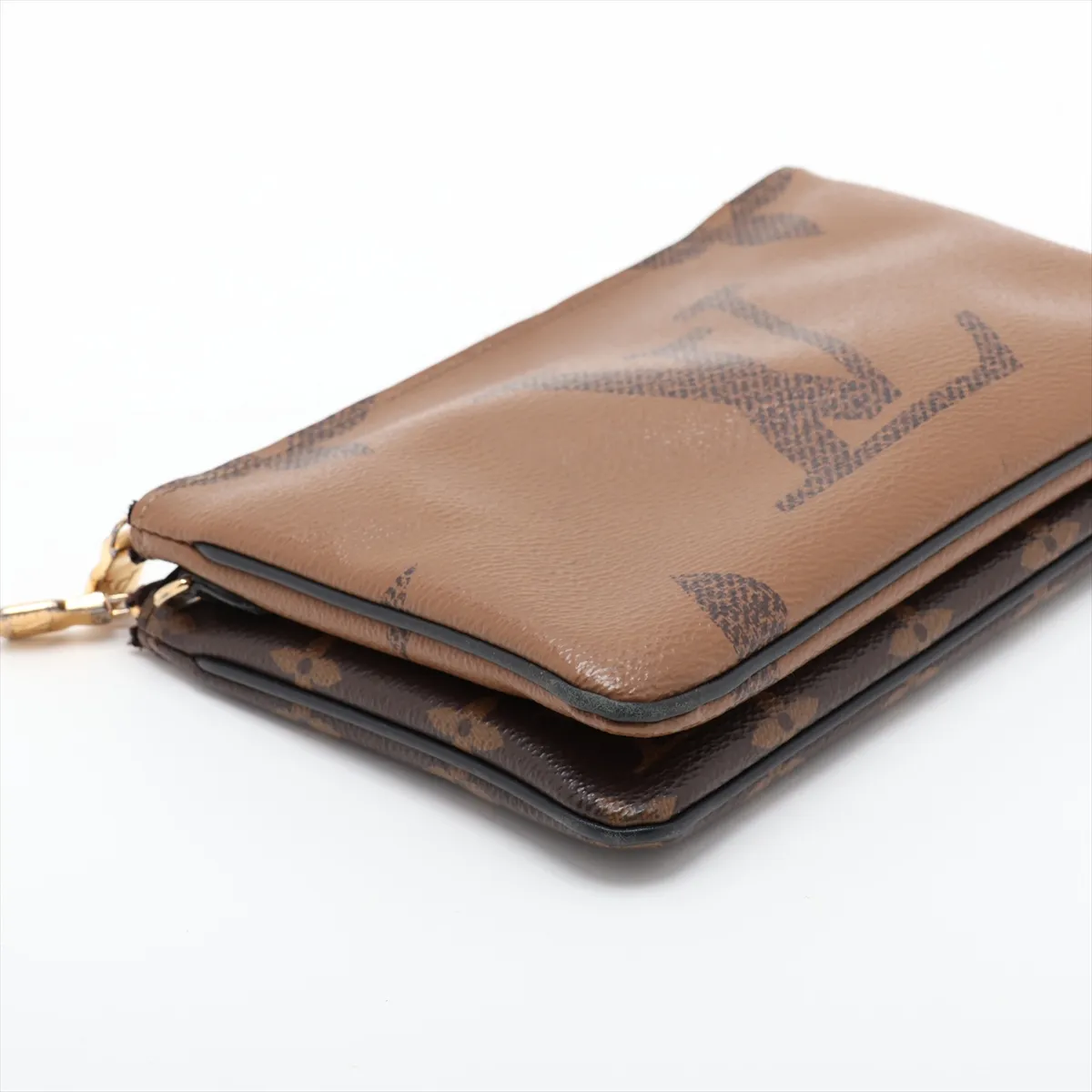 Giant Monogram Reverse Pochette Double Zip M69203 MI4420 Brown (RFID detected) — view 4