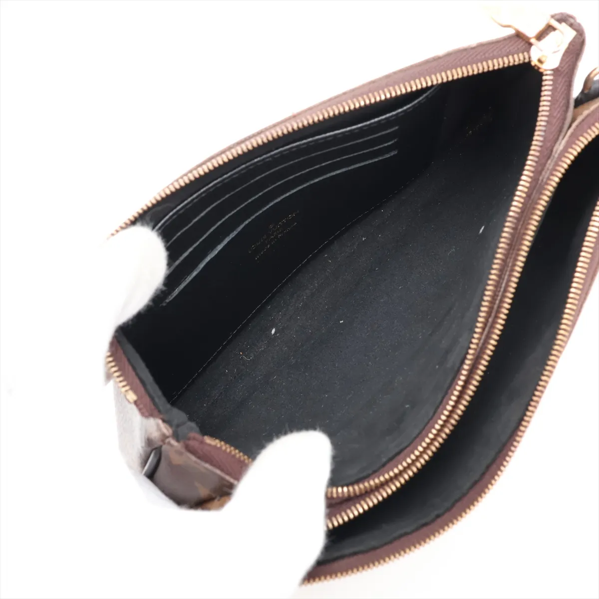 Giant Monogram Reverse Pochette Double Zip M69203 MI4420 Brown (RFID detected) — view 7