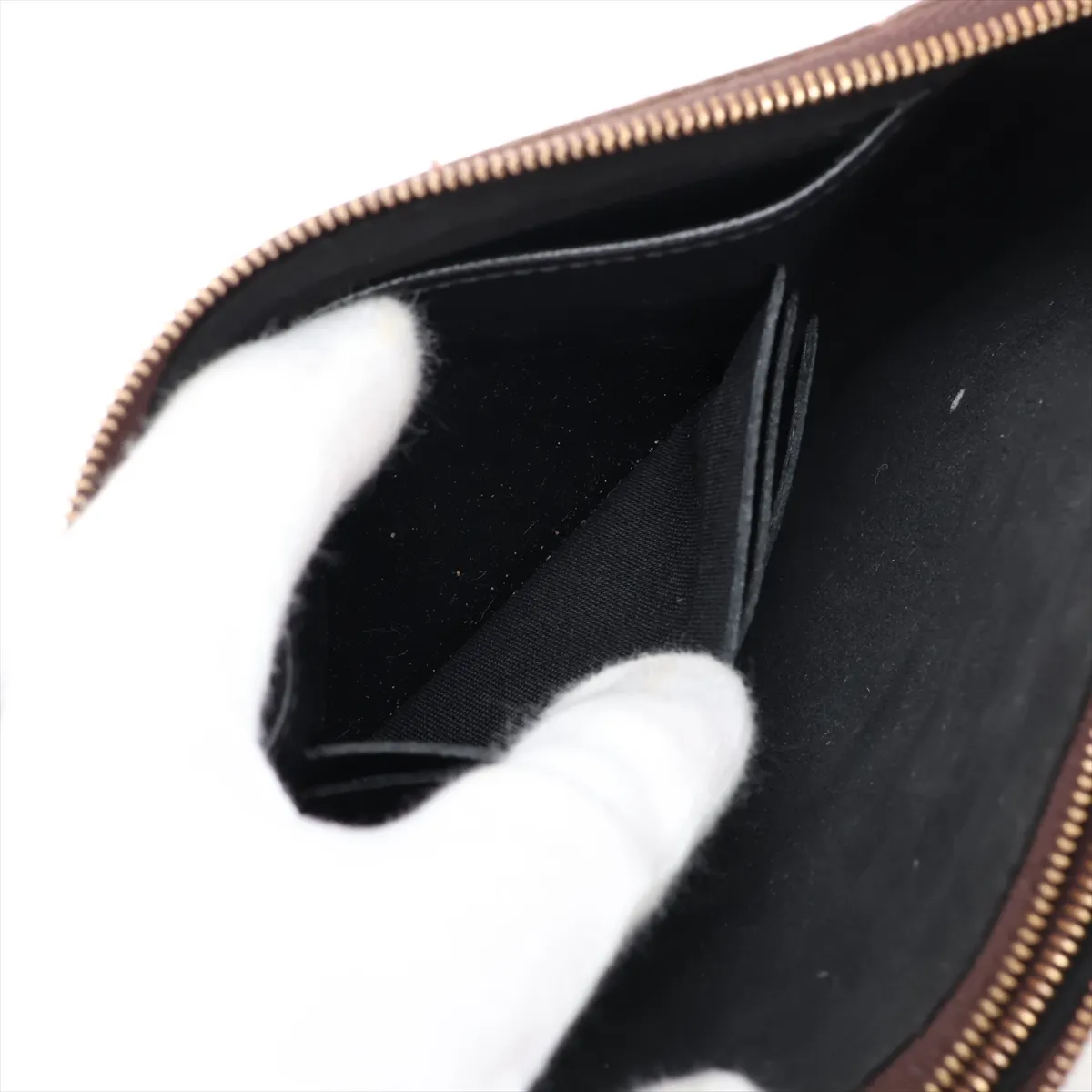 Giant Monogram Reverse Pochette Double Zip M69203 MI4420 Brown (RFID detected) — view 10